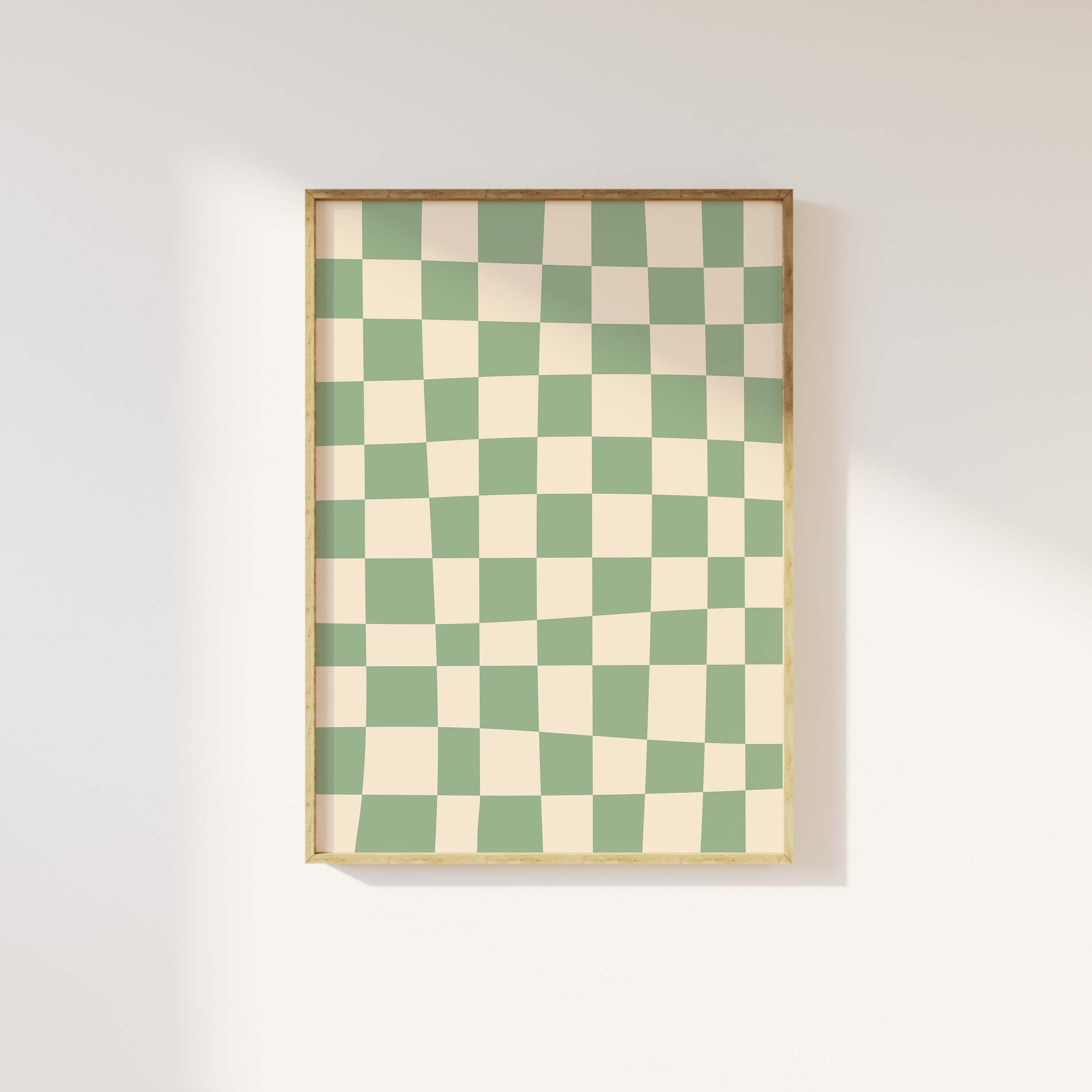 Green and White Abstract Print - Image 2