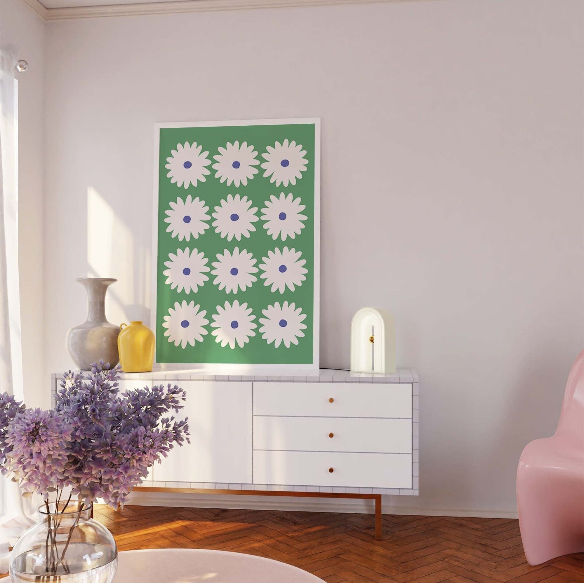 Green Daisy Print - Image 2