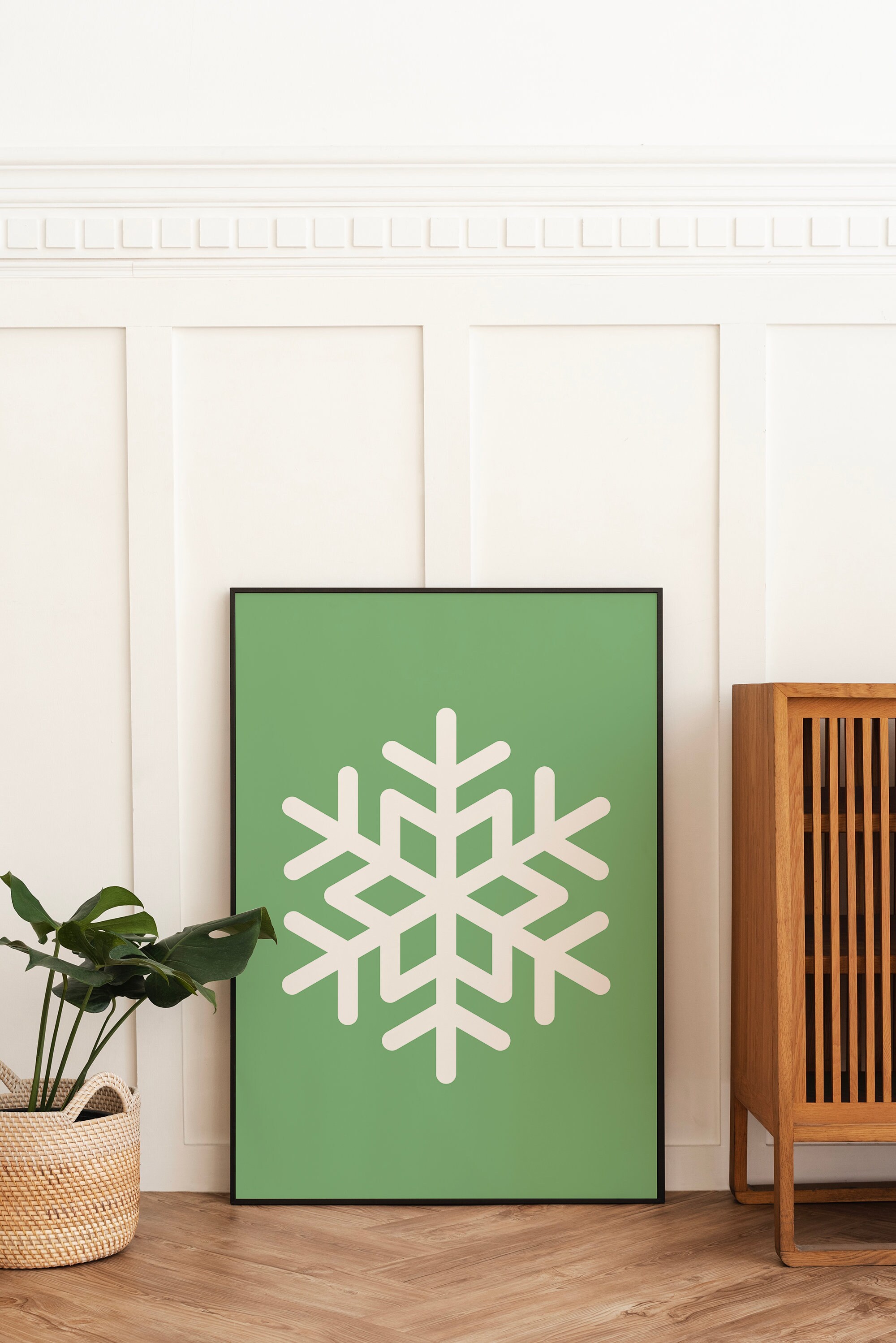 Green Snowflake Print - Image 3