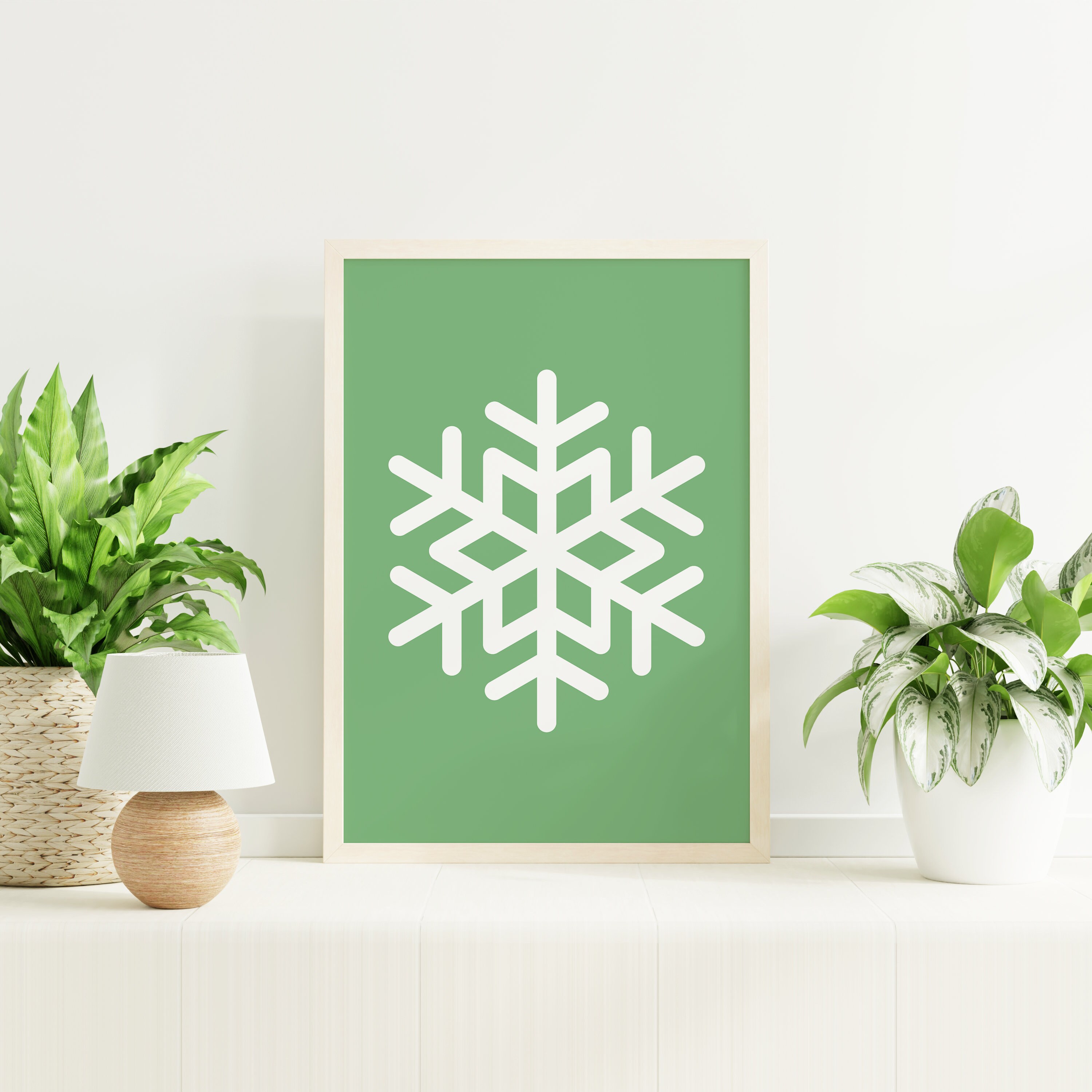 Green Snowflake Print - Image 4