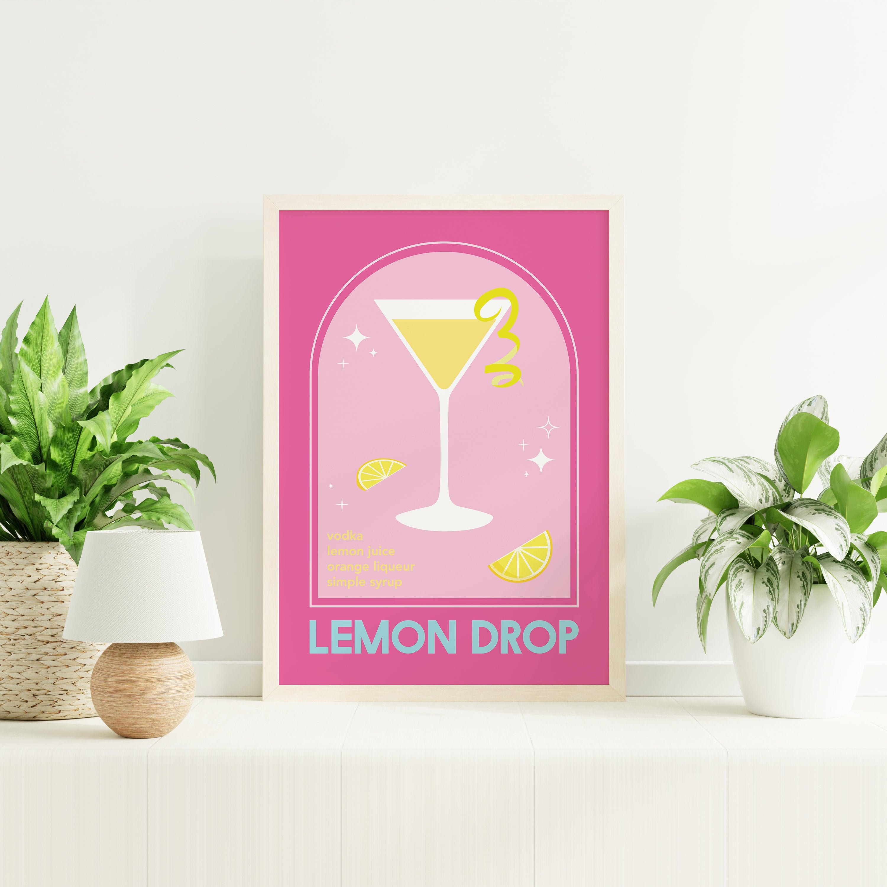 Lemon Drop Martini Cocktail Print - Image 2