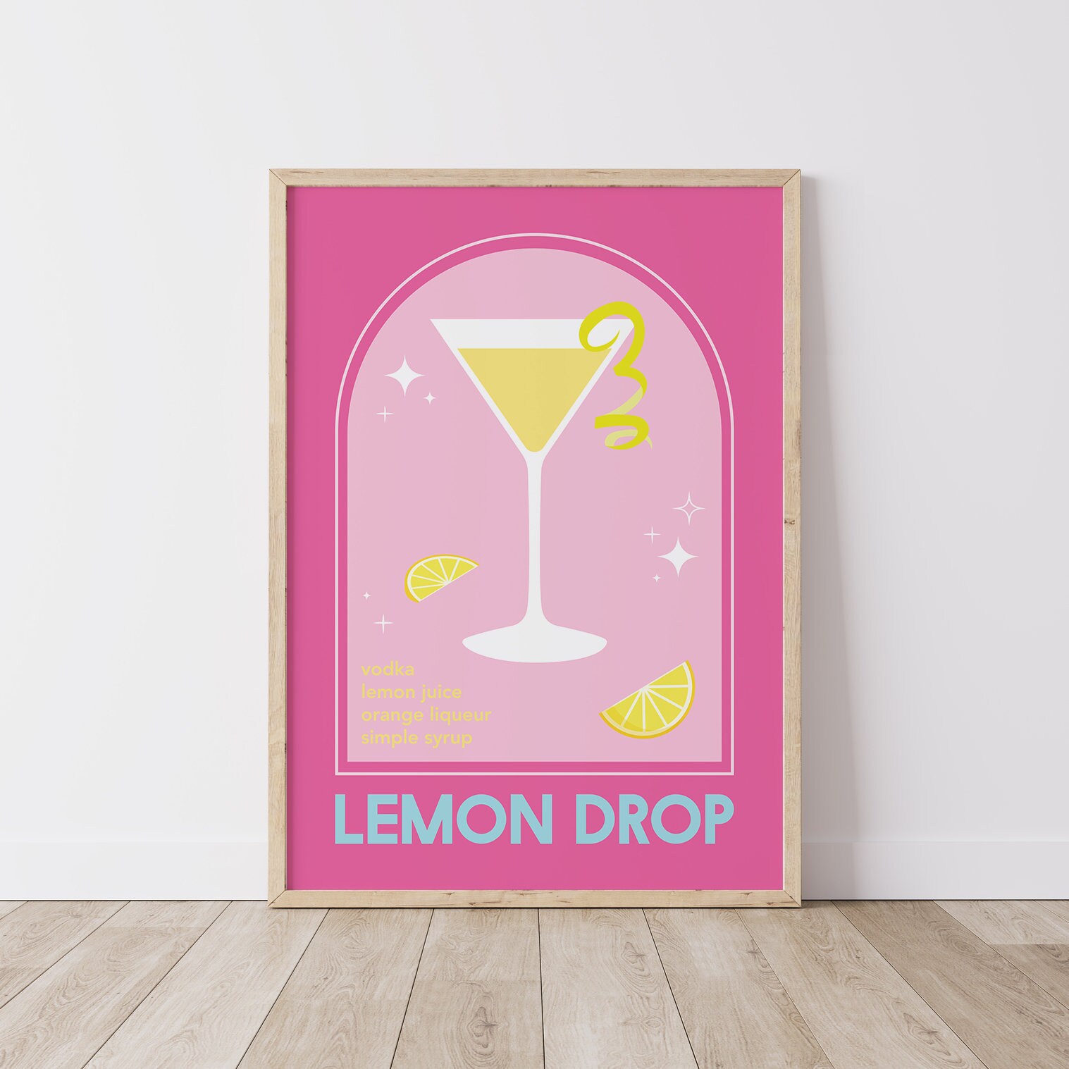 Lemon Drop Martini Cocktail Print - Image 4