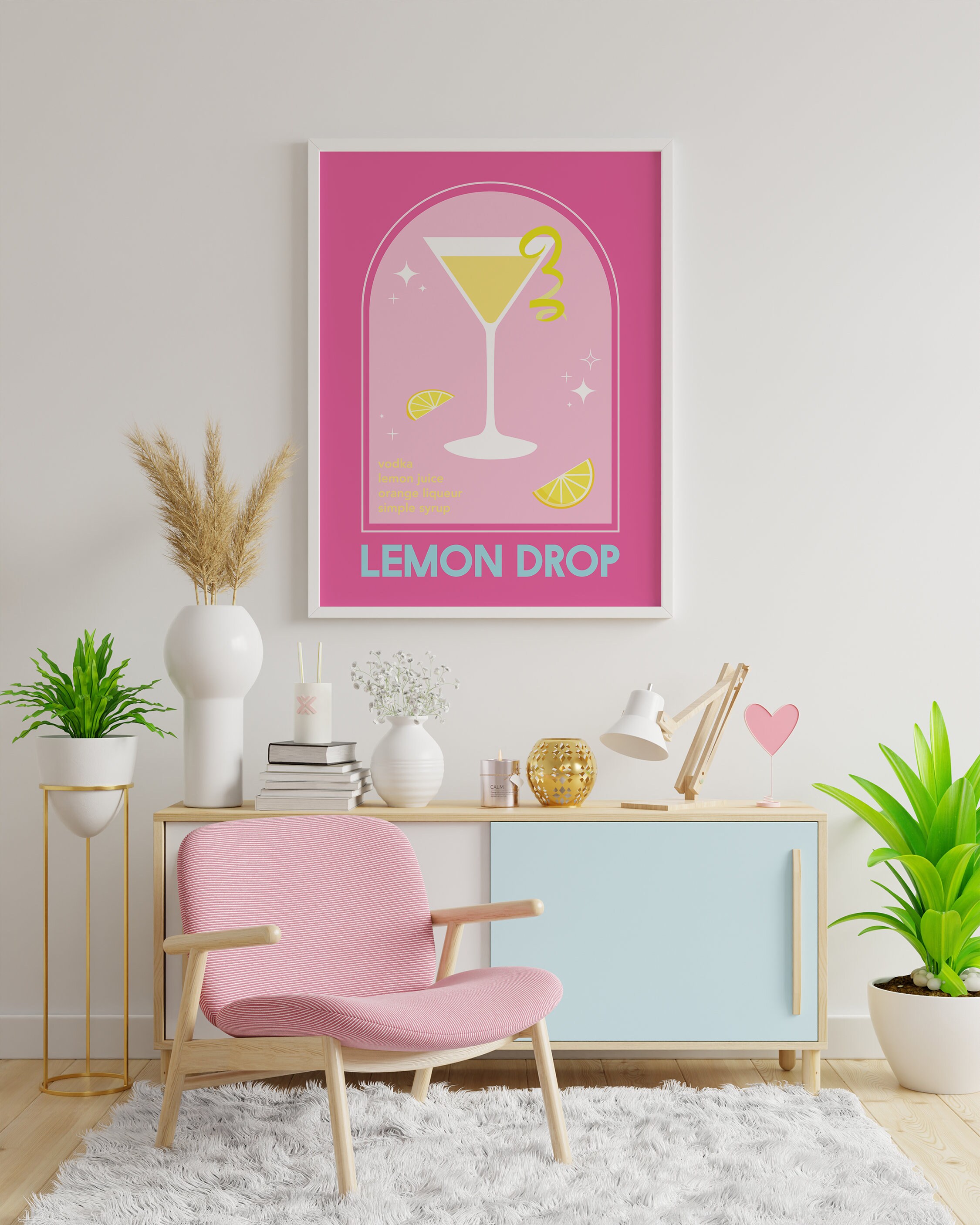 Lemon Drop Martini Cocktail Print - Image 5