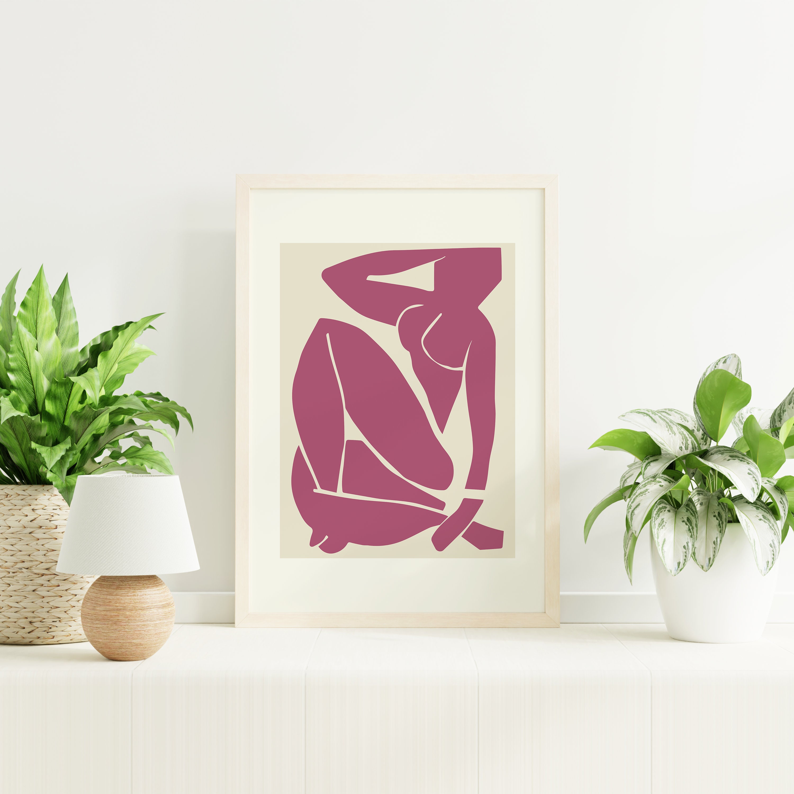 Matisse Exhibition Burgundy Nude Print - Image 5