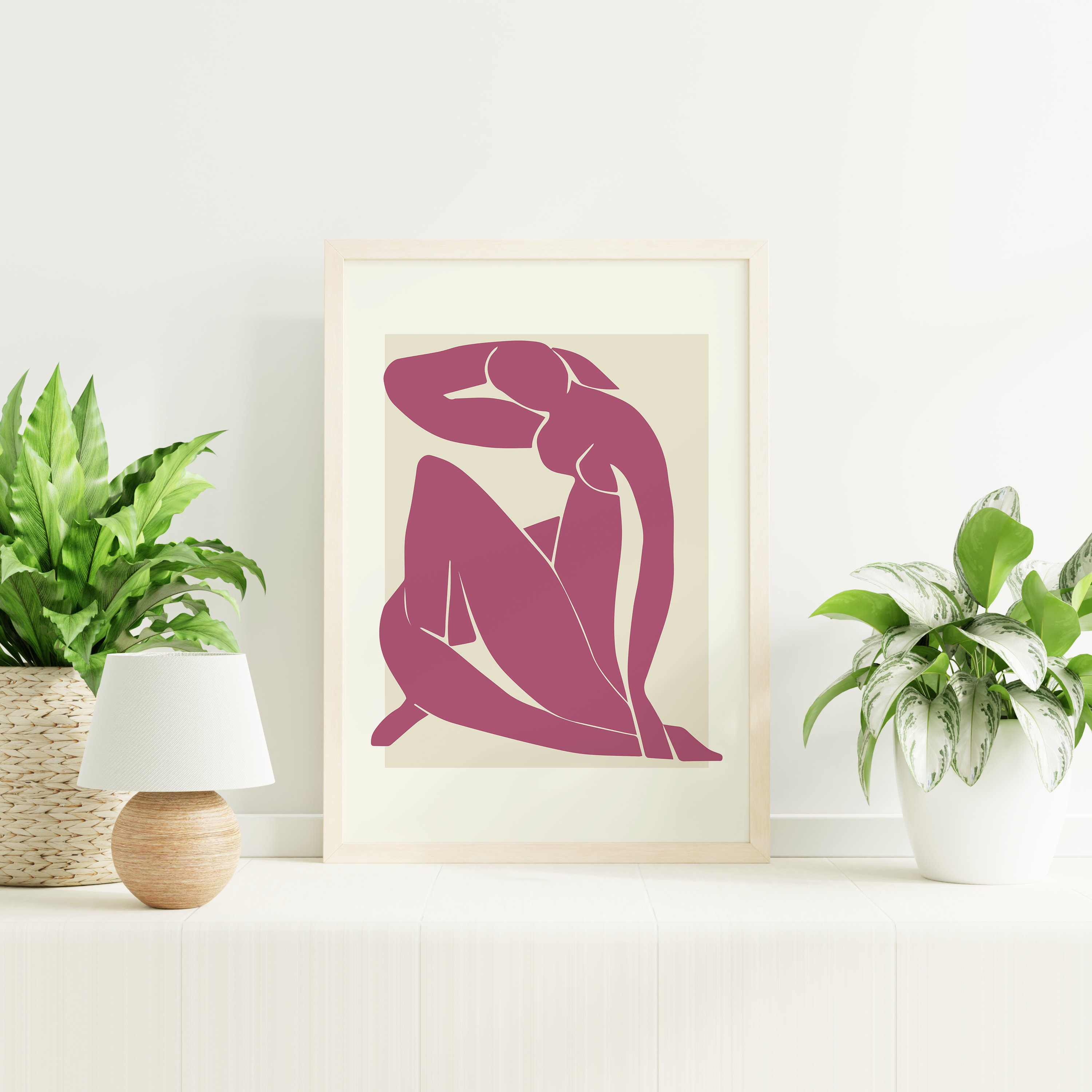 Matisse Exhibition Burgundy Nude Print - Image 2