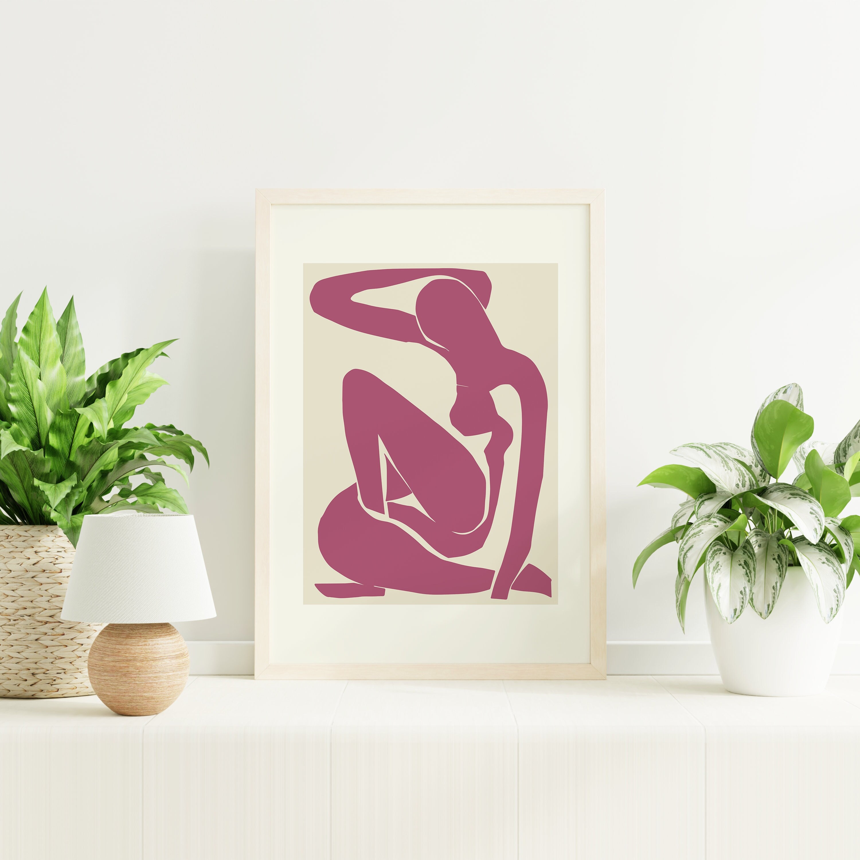 Matisse Exhibition Burgundy Nude Print - Image 2