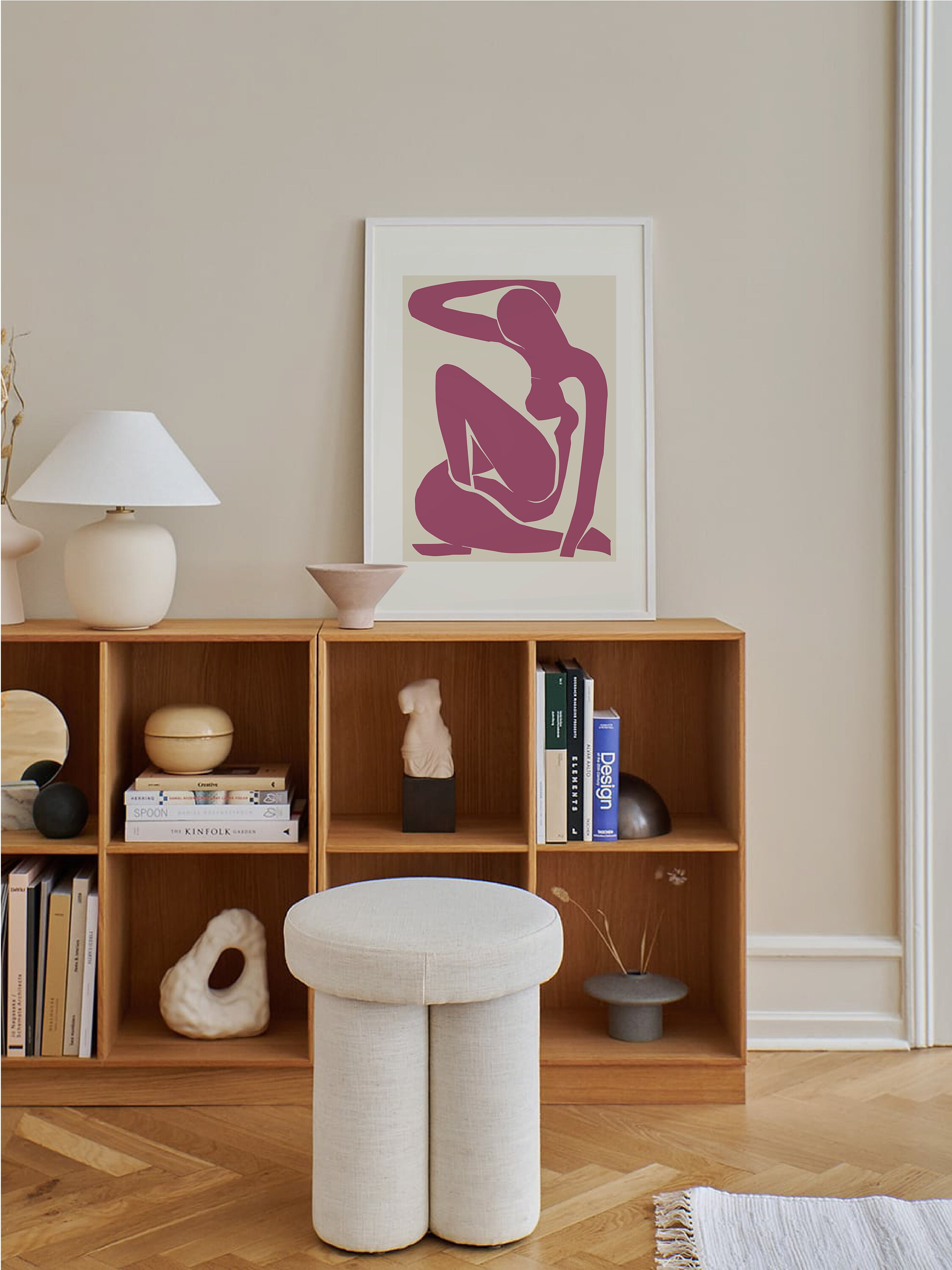 Matisse Exhibition Burgundy Nude Print - Image 3