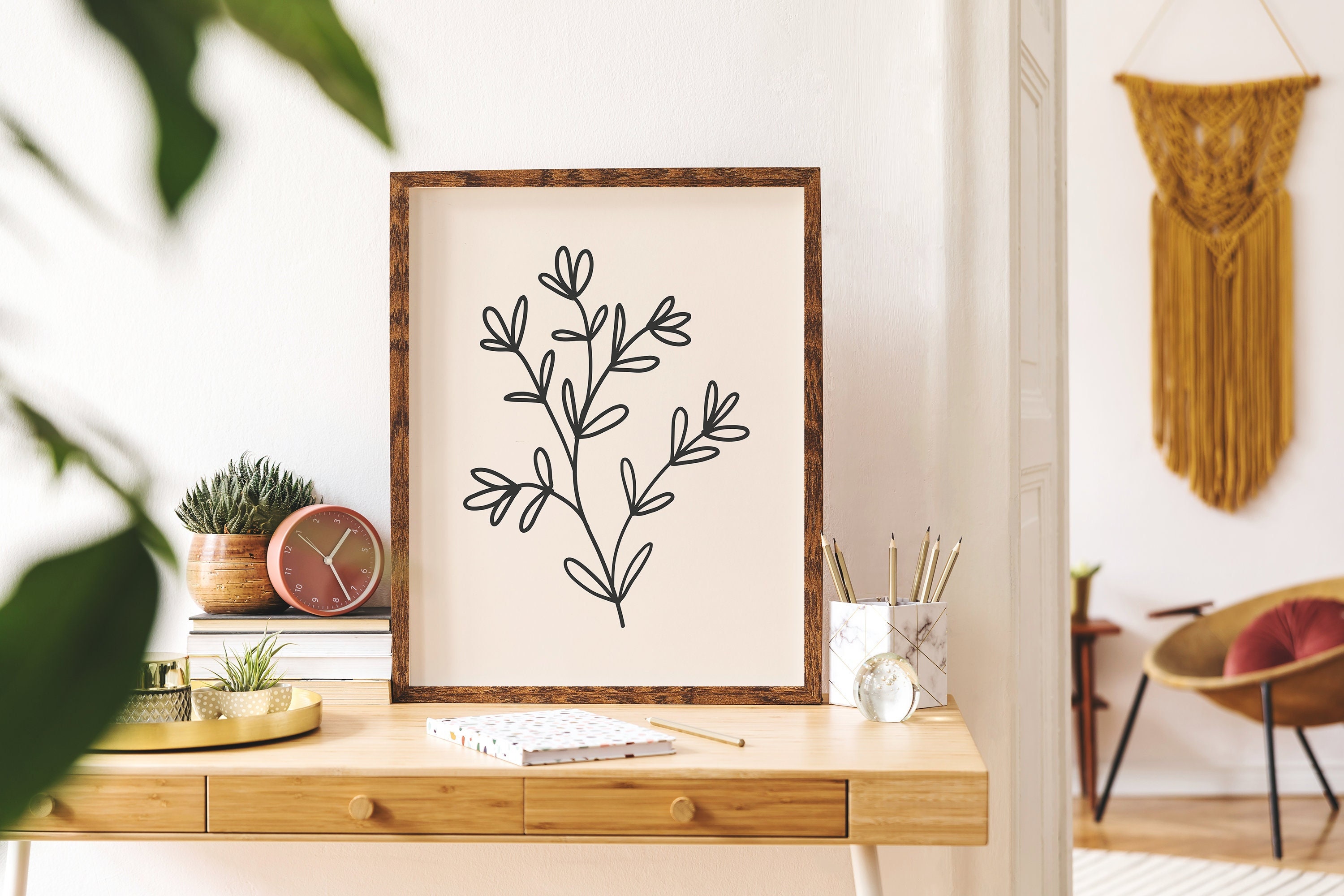 Minimal Line Botanical Gallery Wall Print