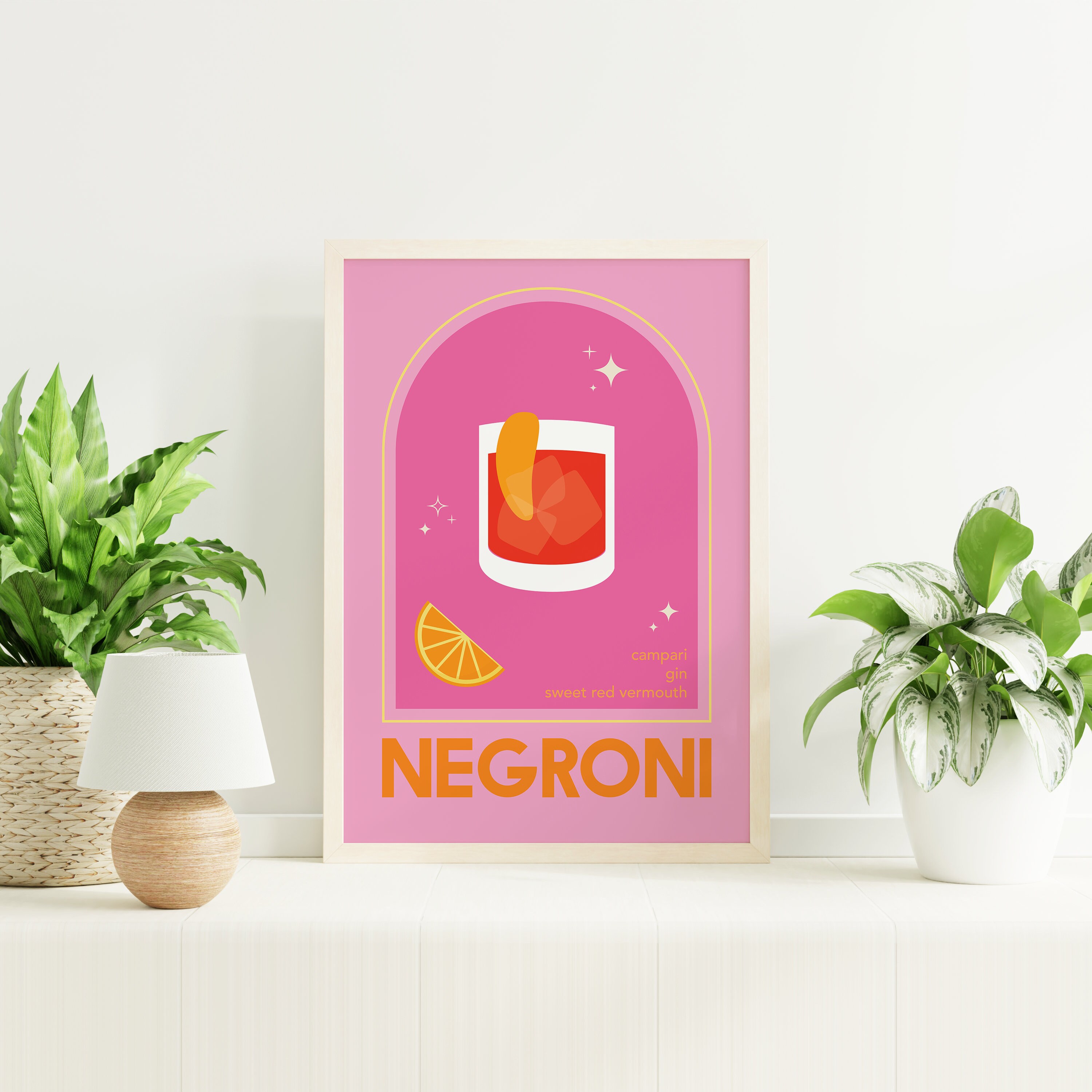Negroni Cocktail Print - Image 4