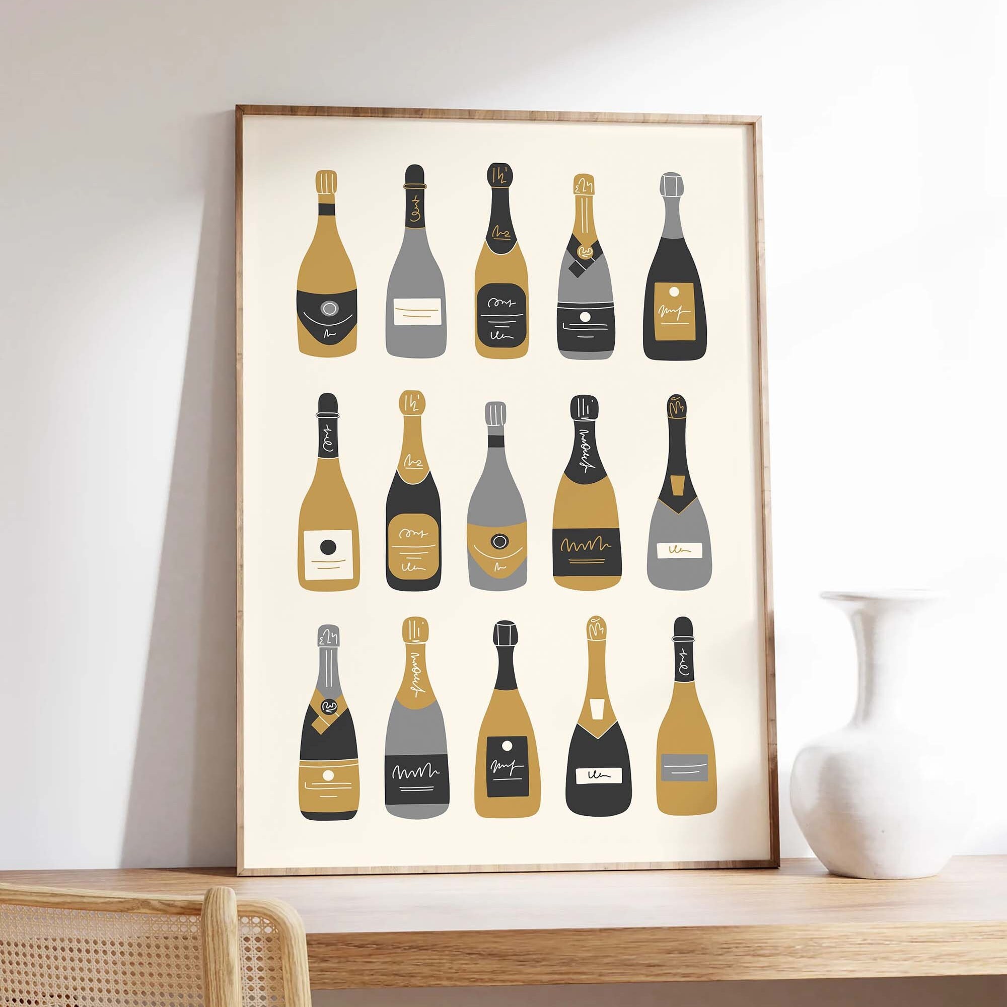 New Years Champagne Bottles Print - Image 2