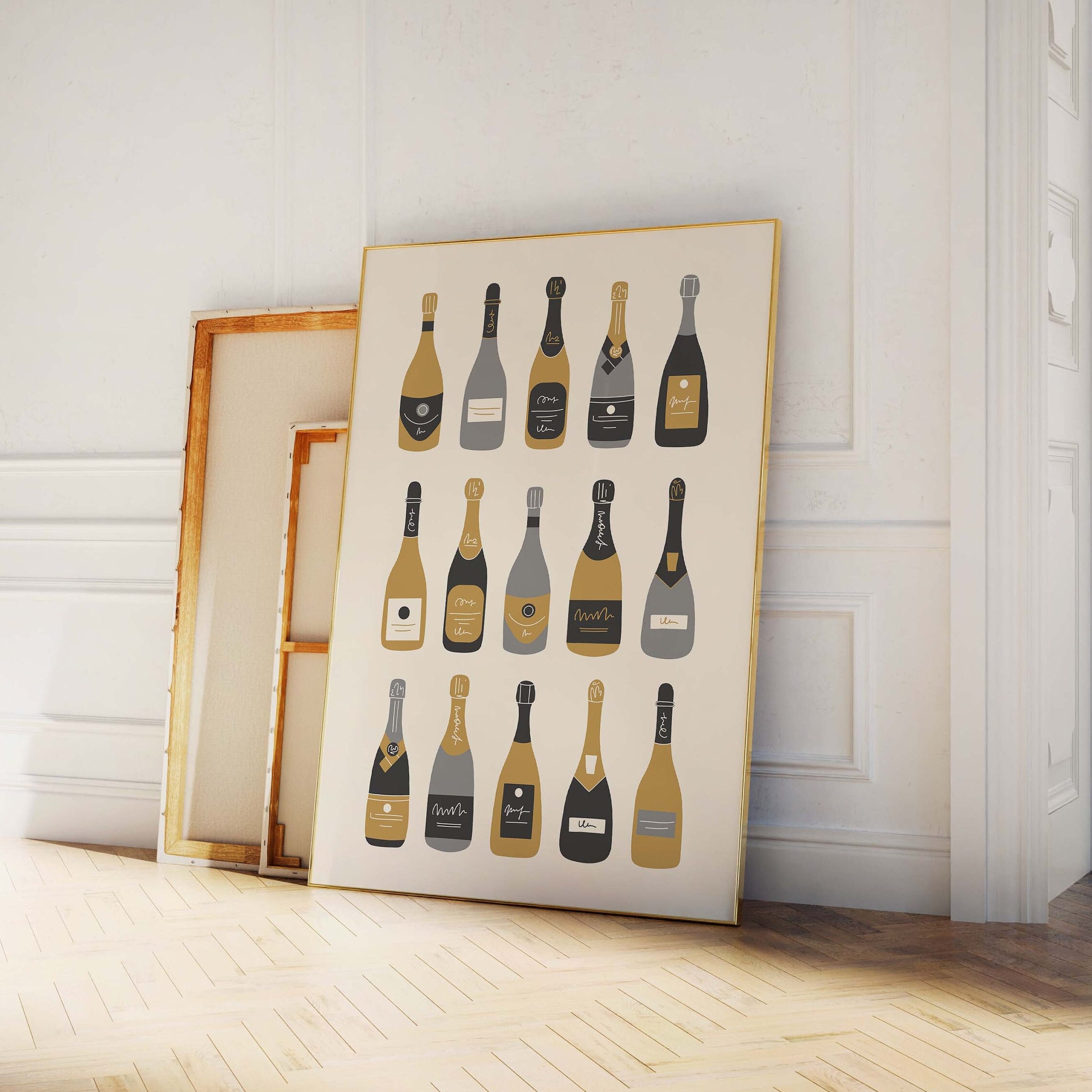 New Years Champagne Bottles Print - Image 3