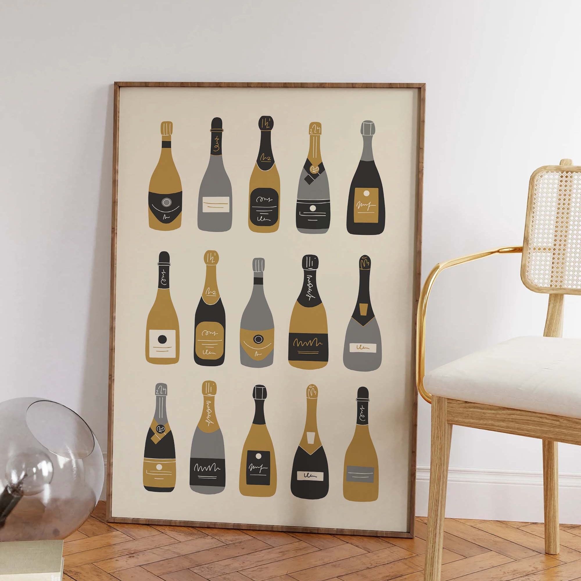 New Years Champagne Bottles Print - Image 5