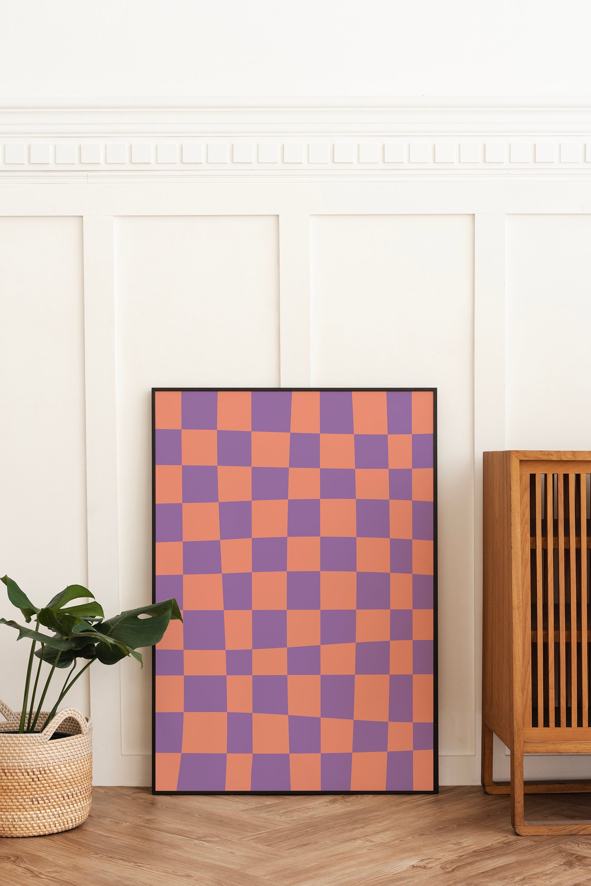 Orange and Purple Abstract Print