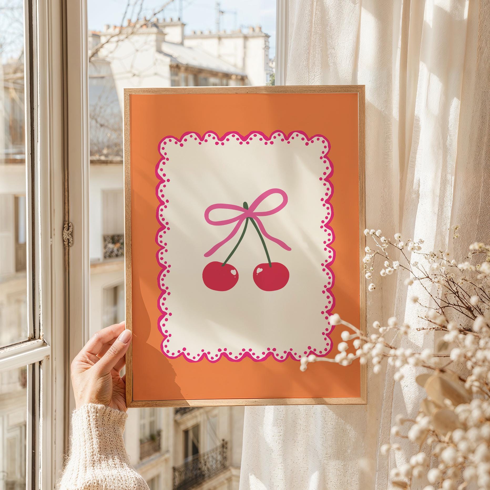 Orange Coquette Cherry Print - Image 3