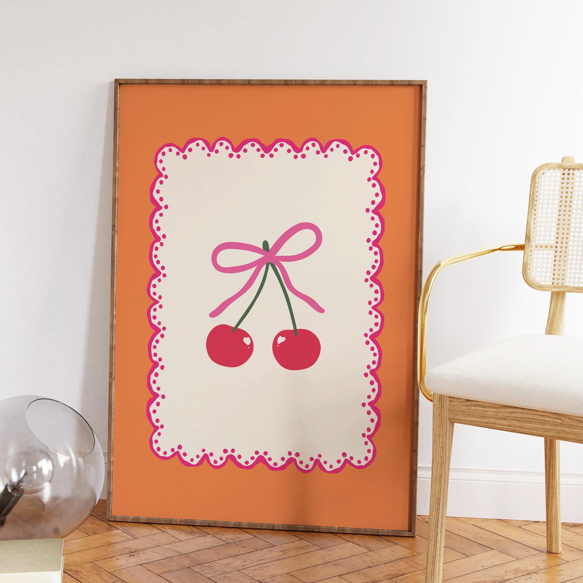 Orange Coquette Cherry Print - Image 5