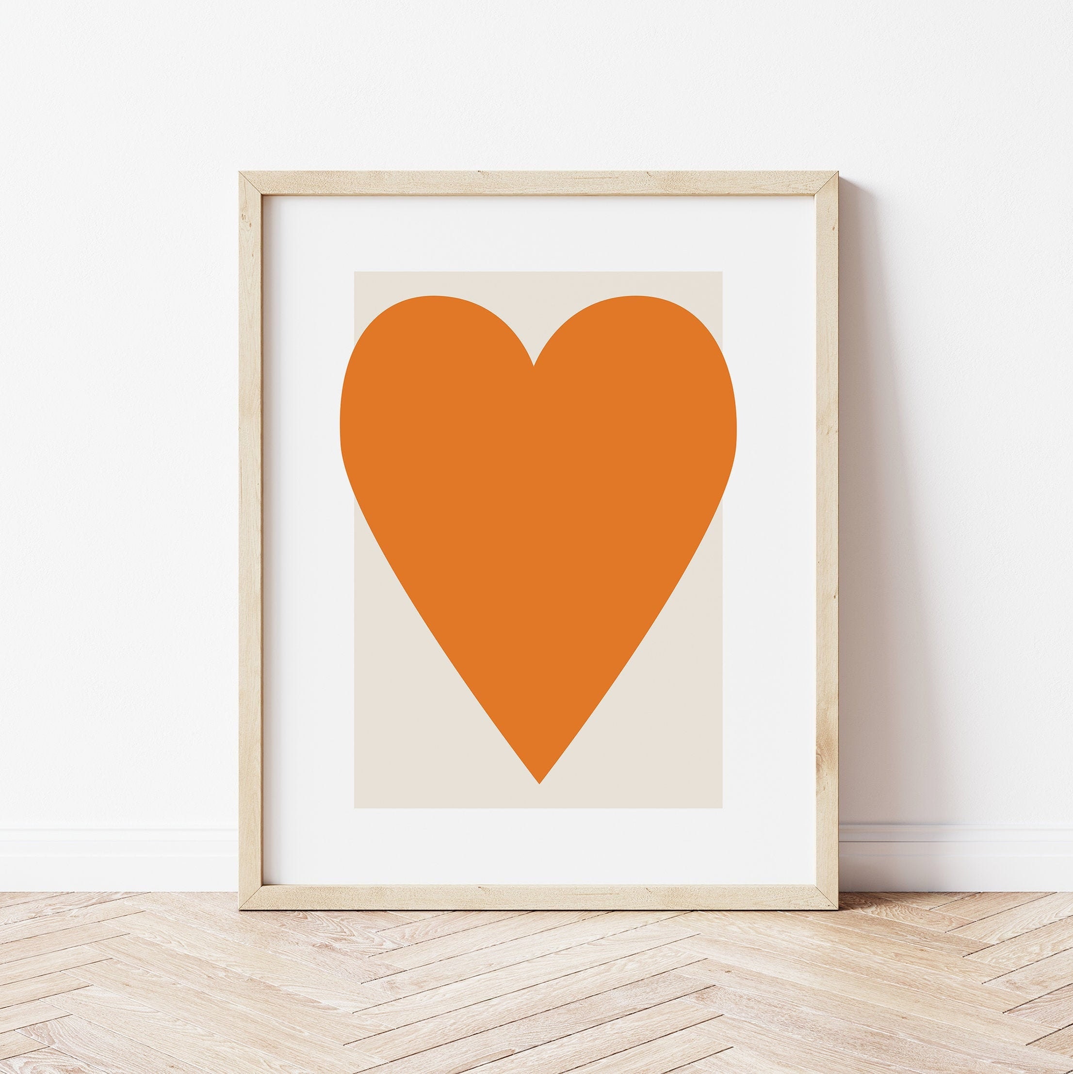 Orange Heart Print