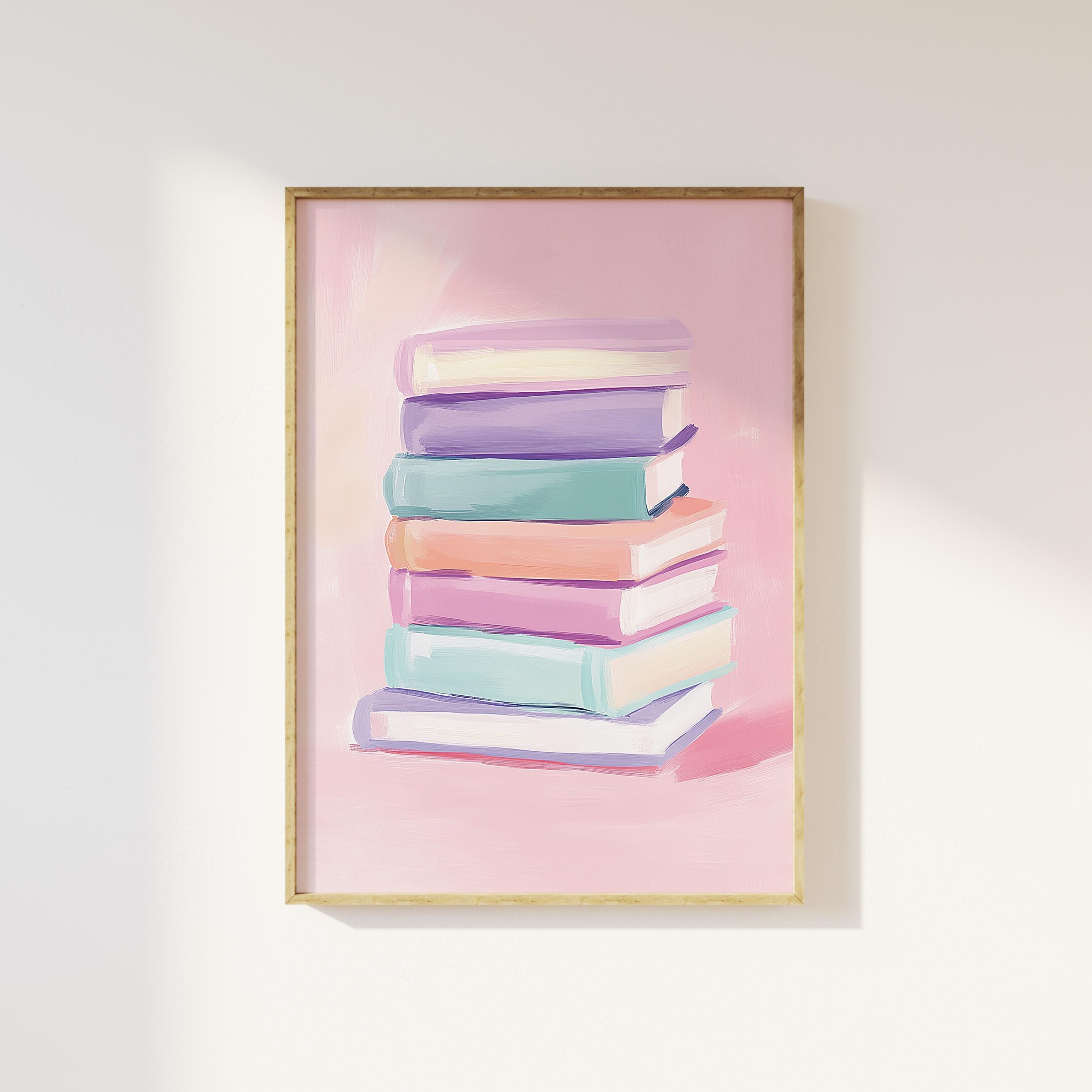 Pastel Bookstack Print - Image 5
