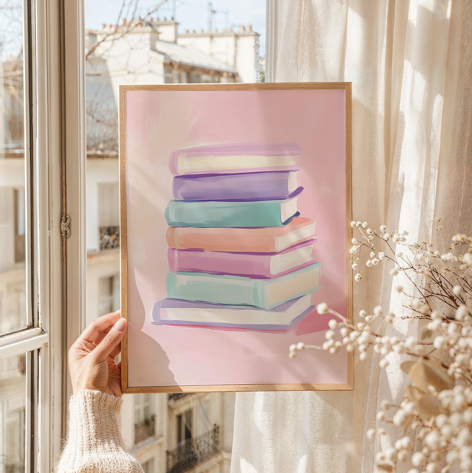 Pastel Bookstack Print - Image 3