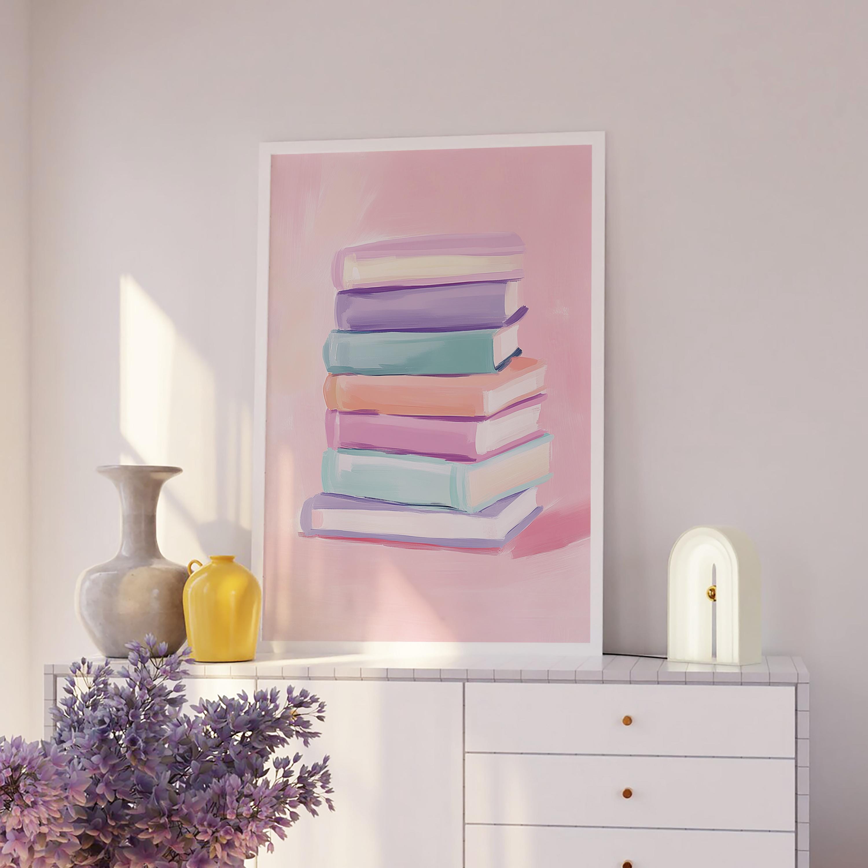 Pastel Bookstack Print - Image 4