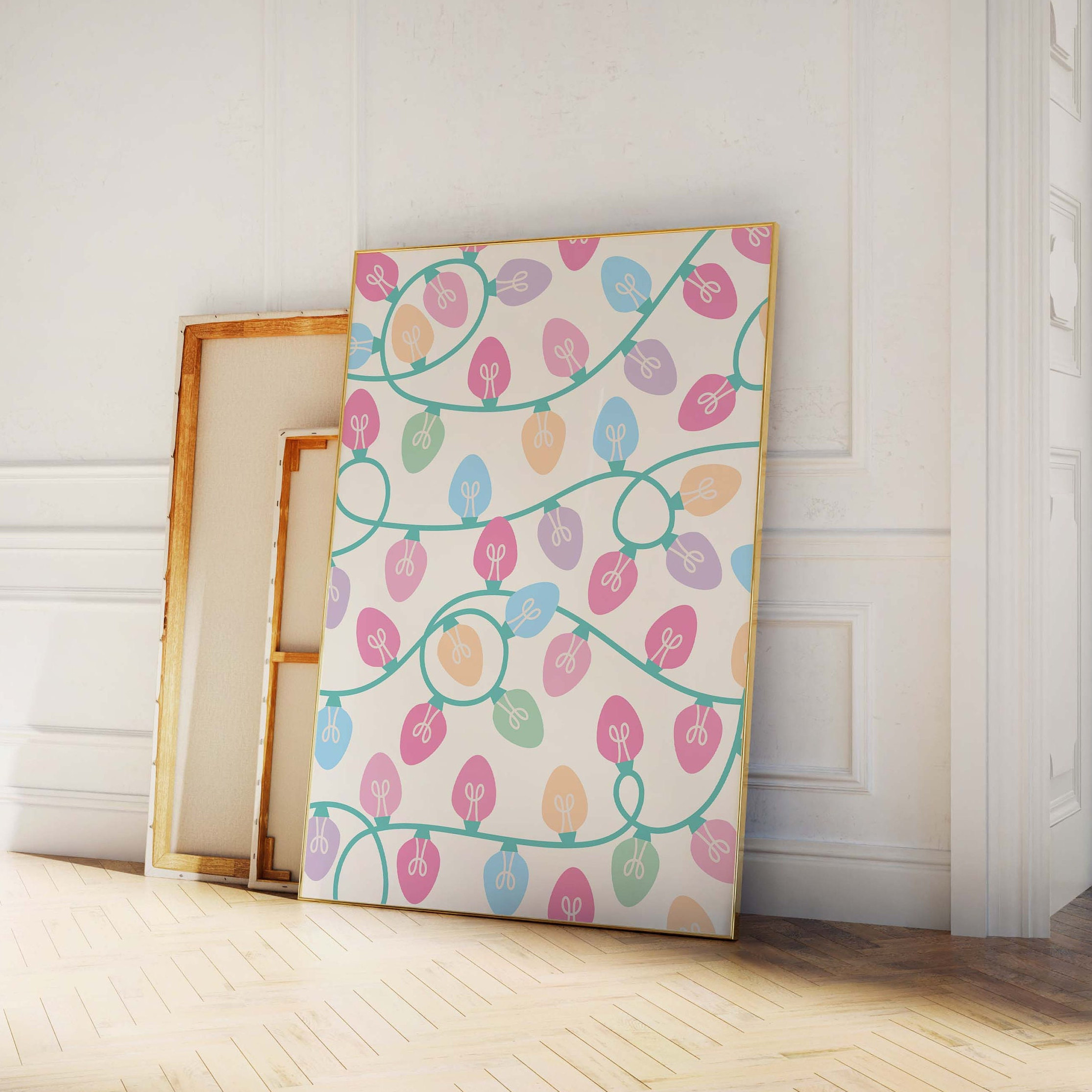 Pastel Christmas Lights Print - Image 3