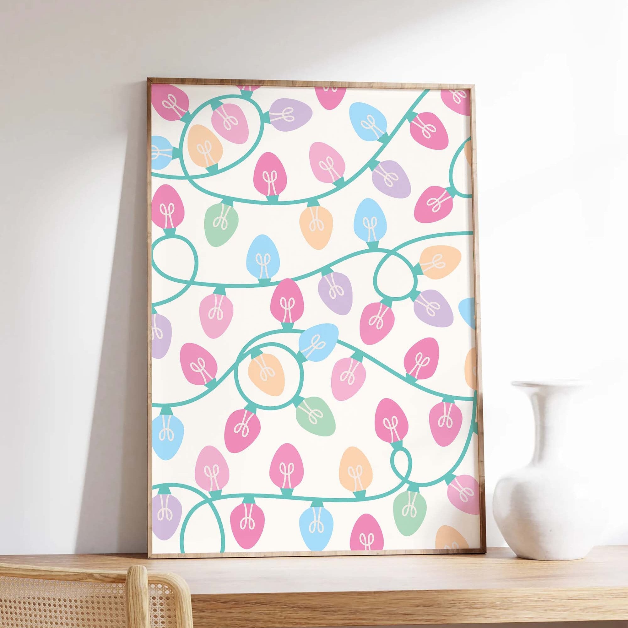 Pastel Christmas Lights Print - Image 4