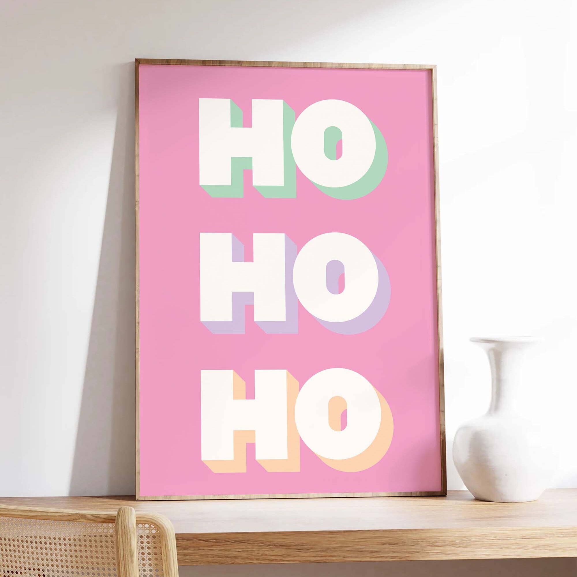 Pastel Ho Ho Ho Print - Image 4
