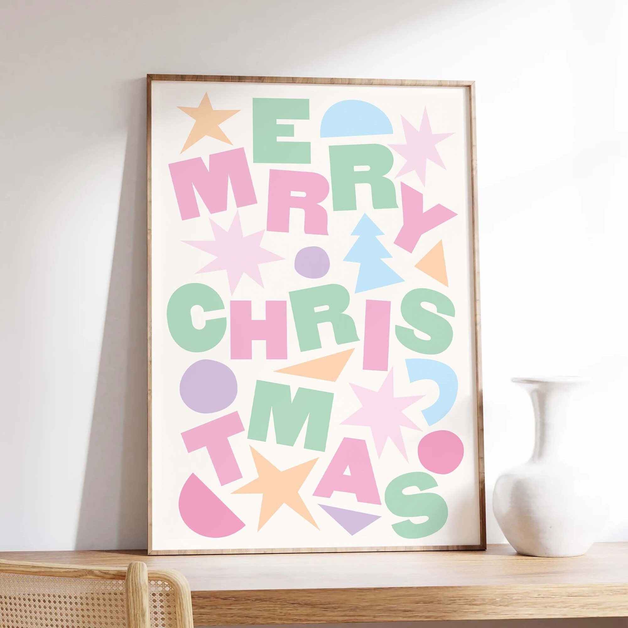 Pastel Merry Christmas Print - Image 3