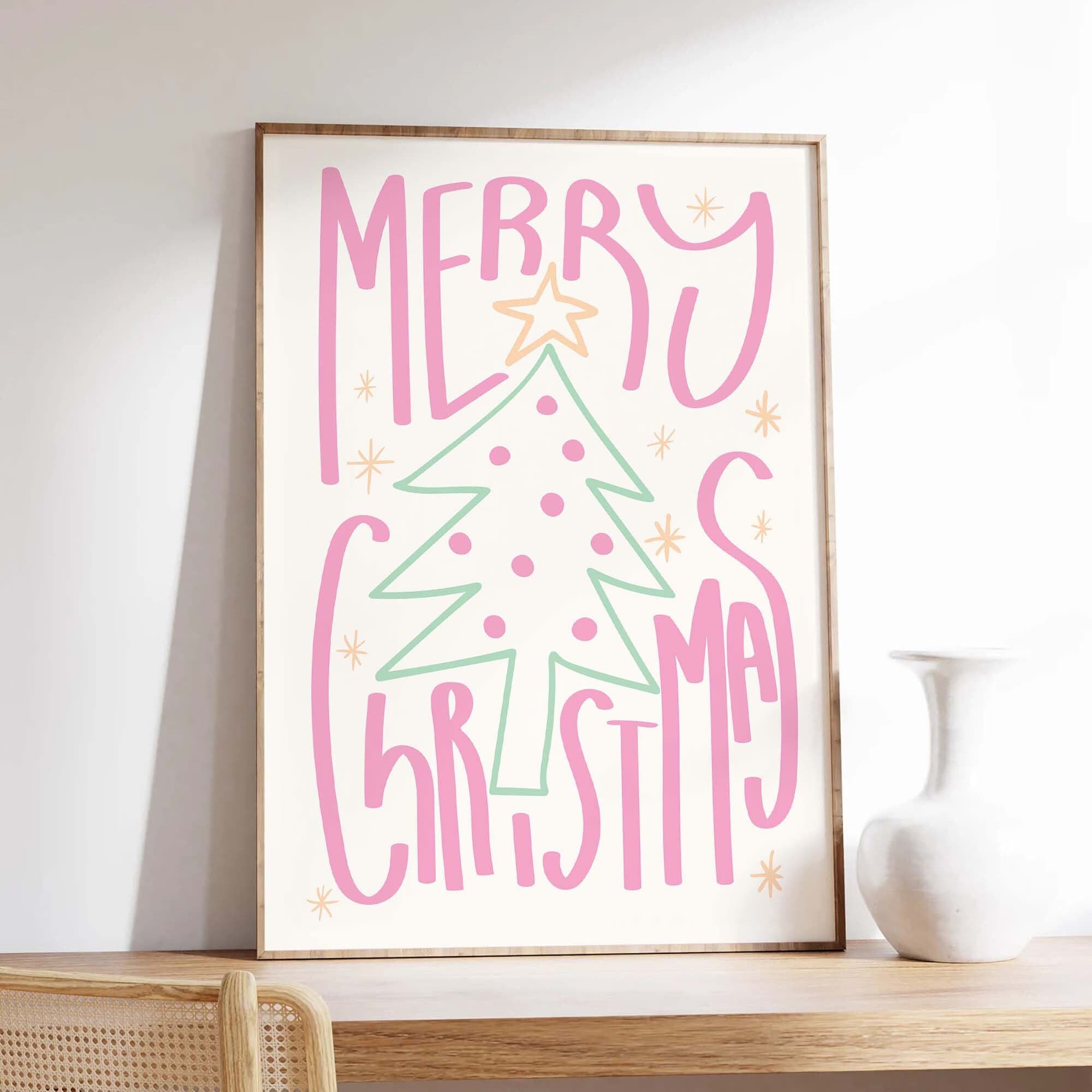 Pastel Merry Christmas Print - Image 4