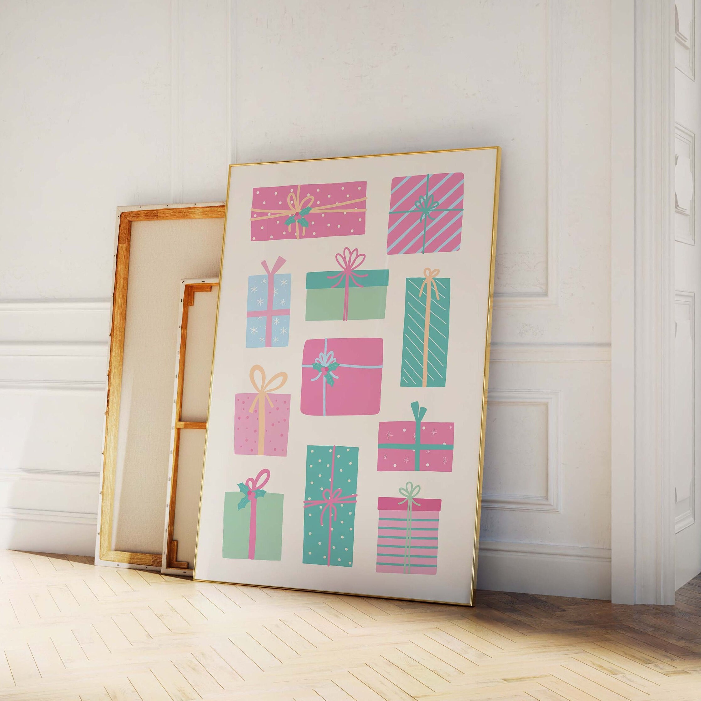 Pastels Christmas Presents Print - Image 3