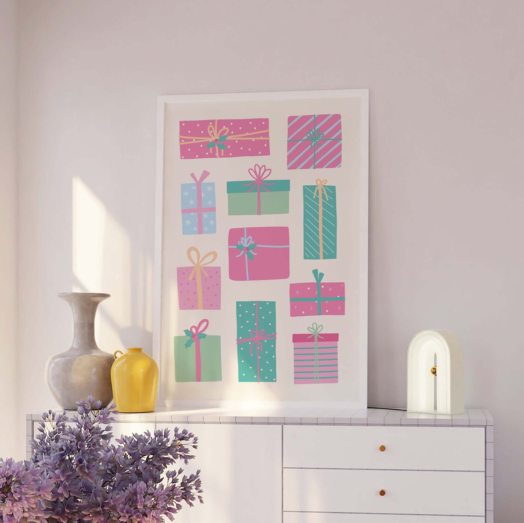 Pastels Christmas Presents Print - Image 5