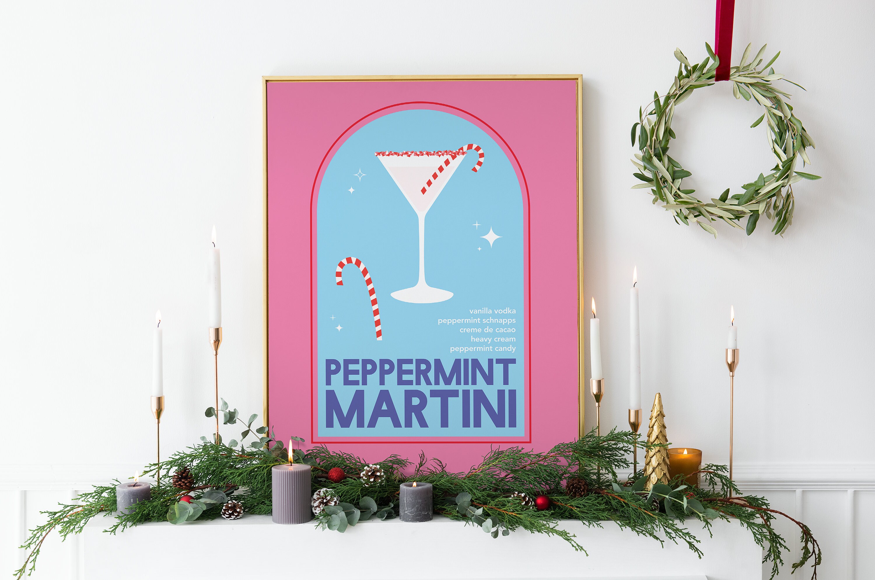 Peppermint Martini Cocktail Print - Image 3