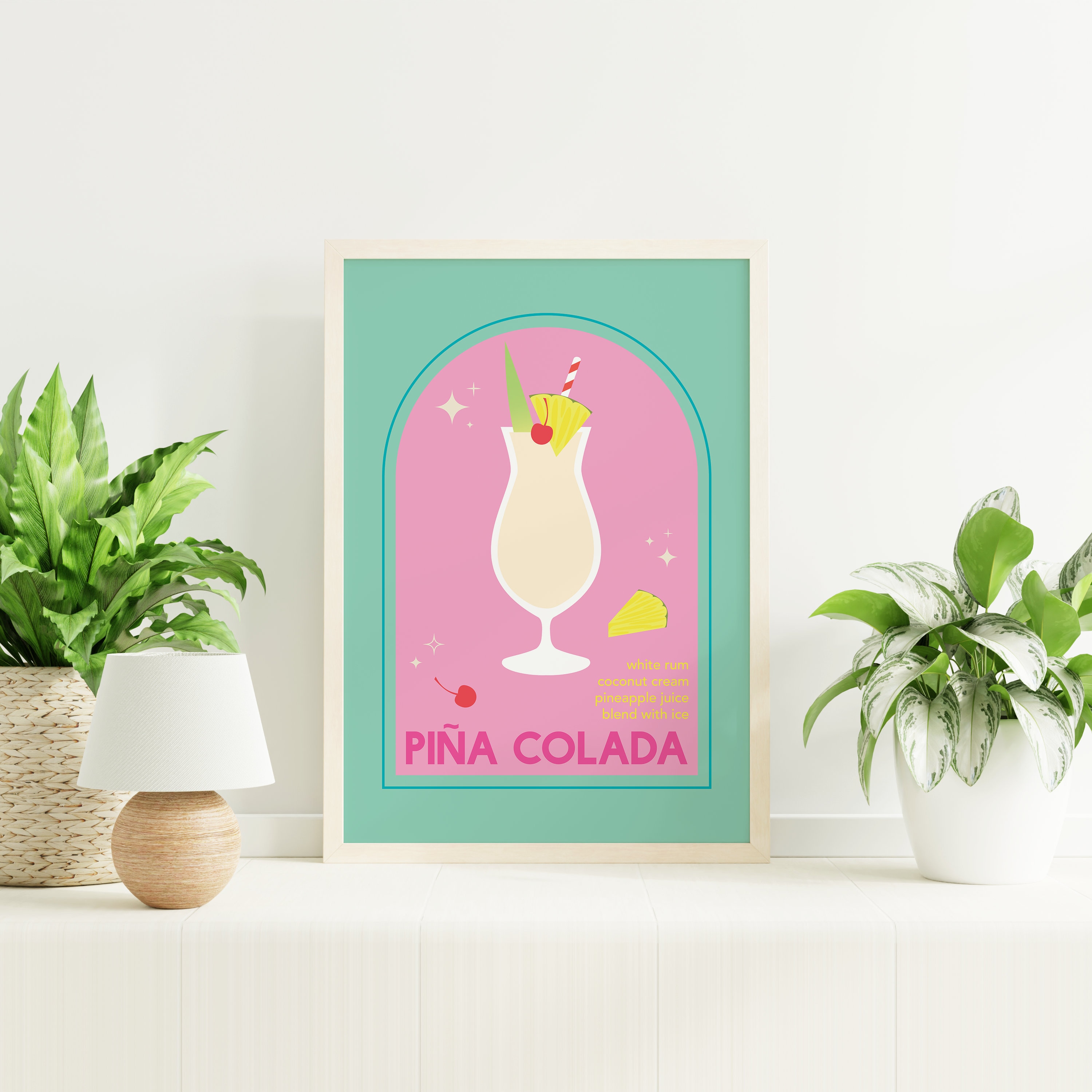Piña Colada Cocktail Print - Image 3
