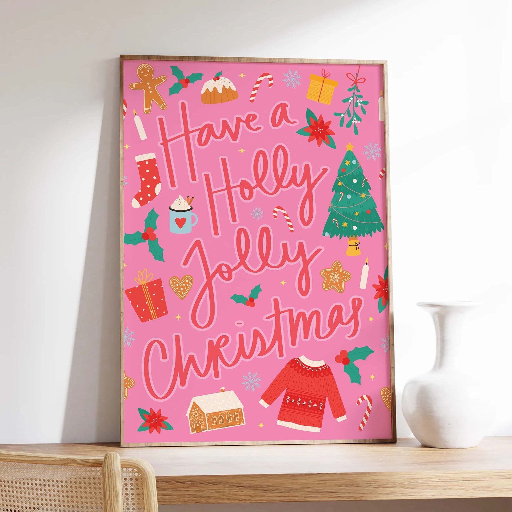 Pink Christmas Print - Image 5