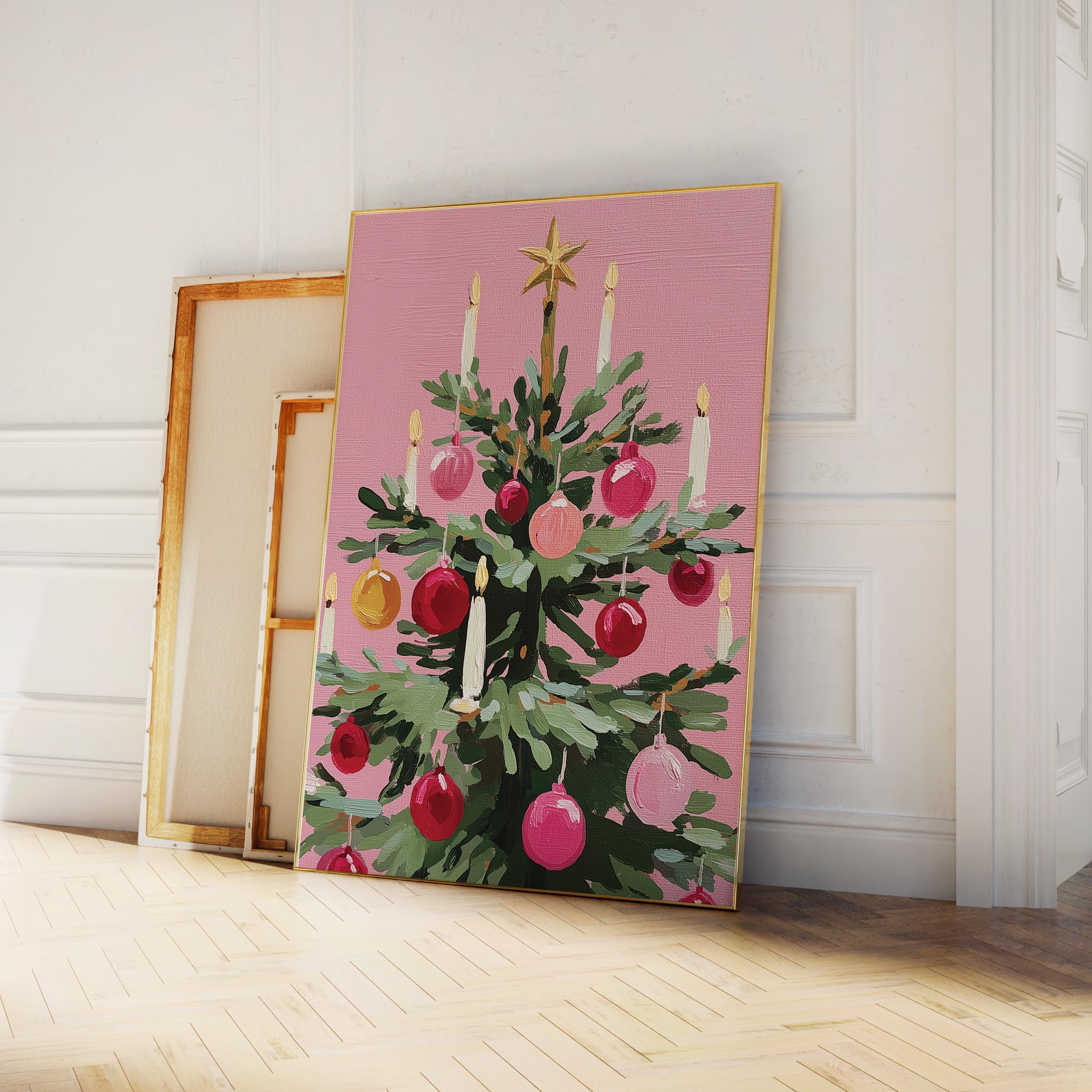 Pink Christmas Tree Painting Print - Image 5