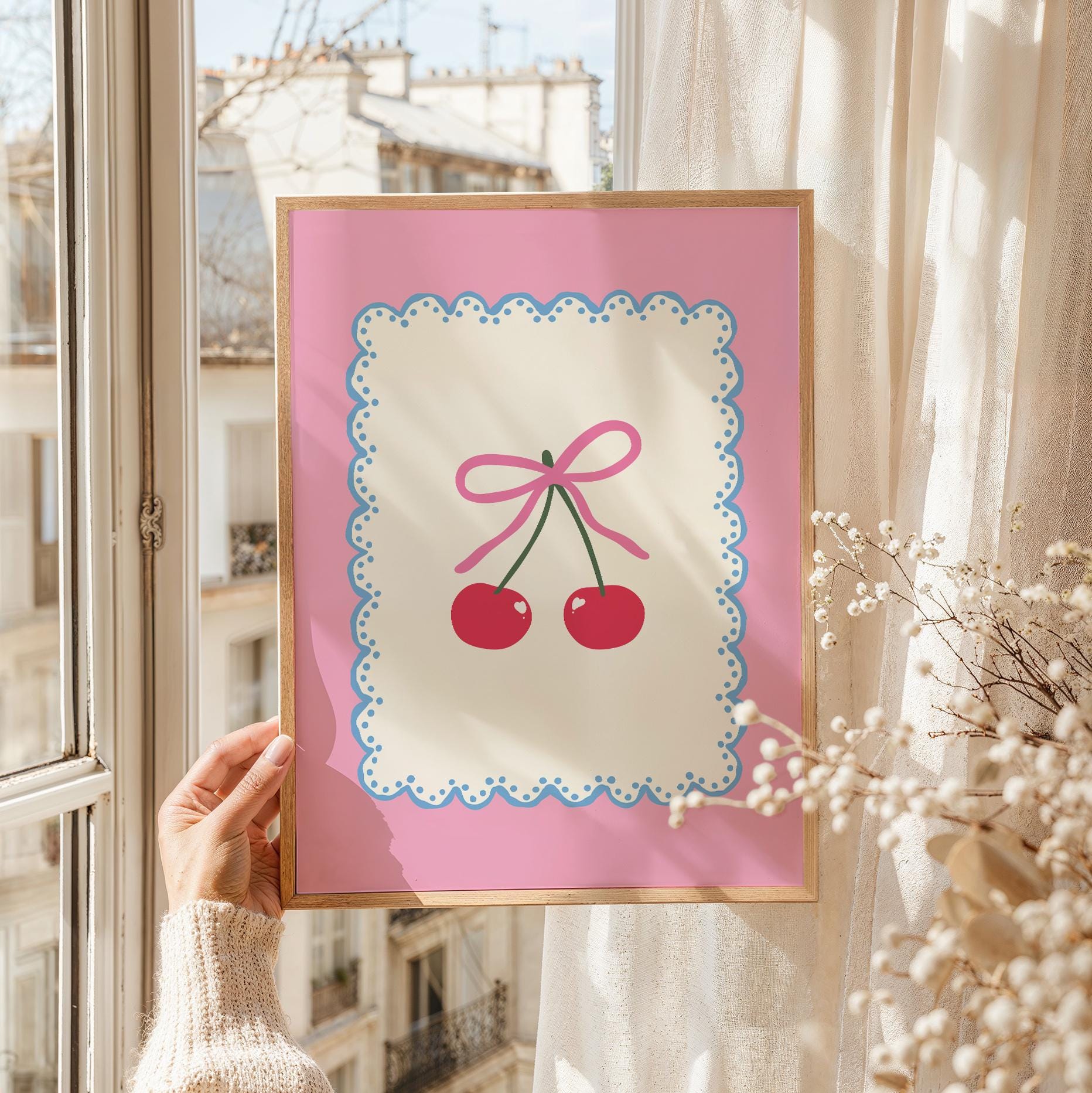 Pink Coquette Cherry Print - Image 2