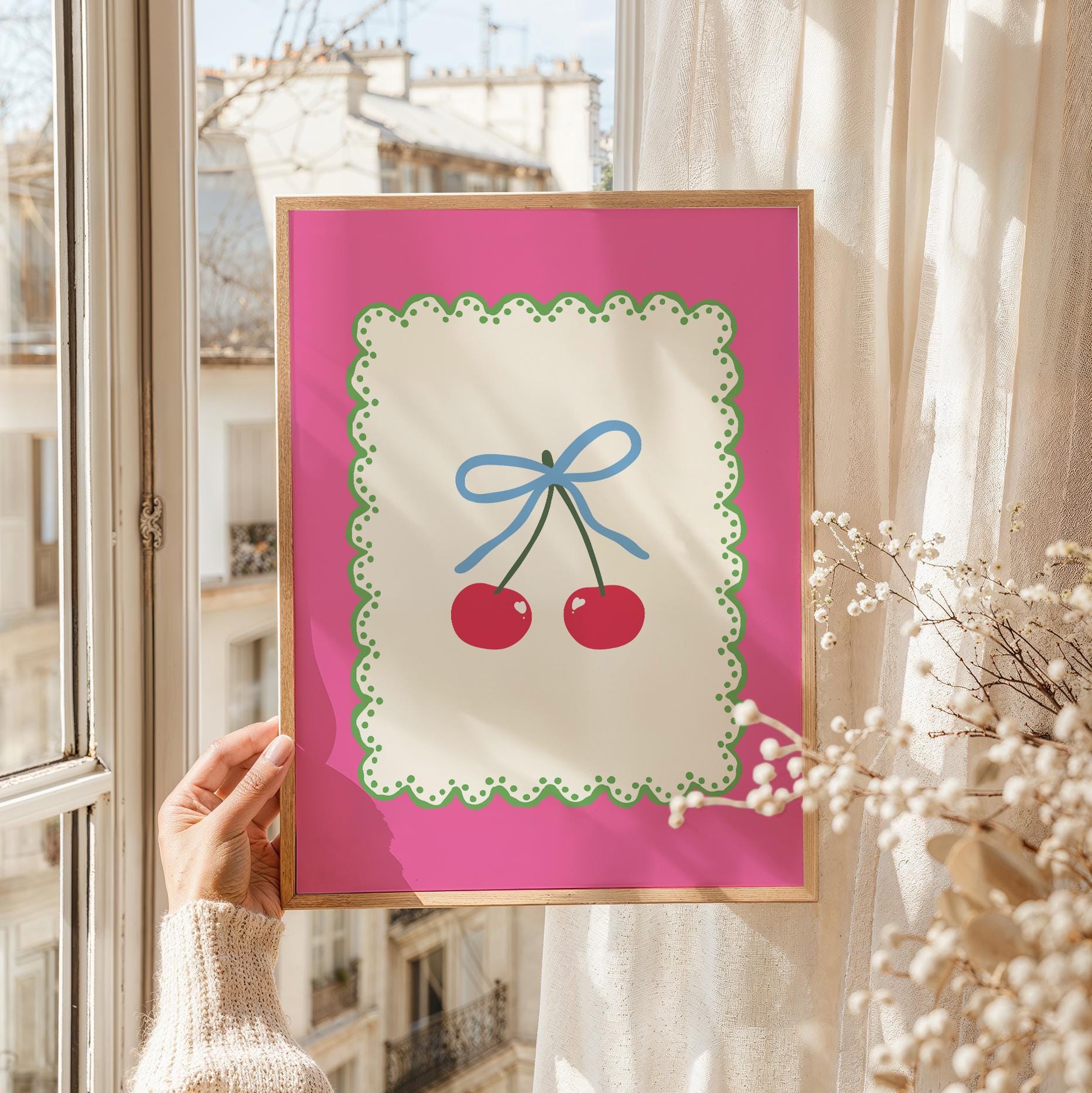 Pink Coquette Cherry Print - Image 3