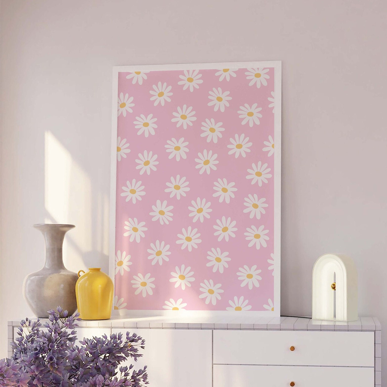 Pink Daisy Print - Image 4