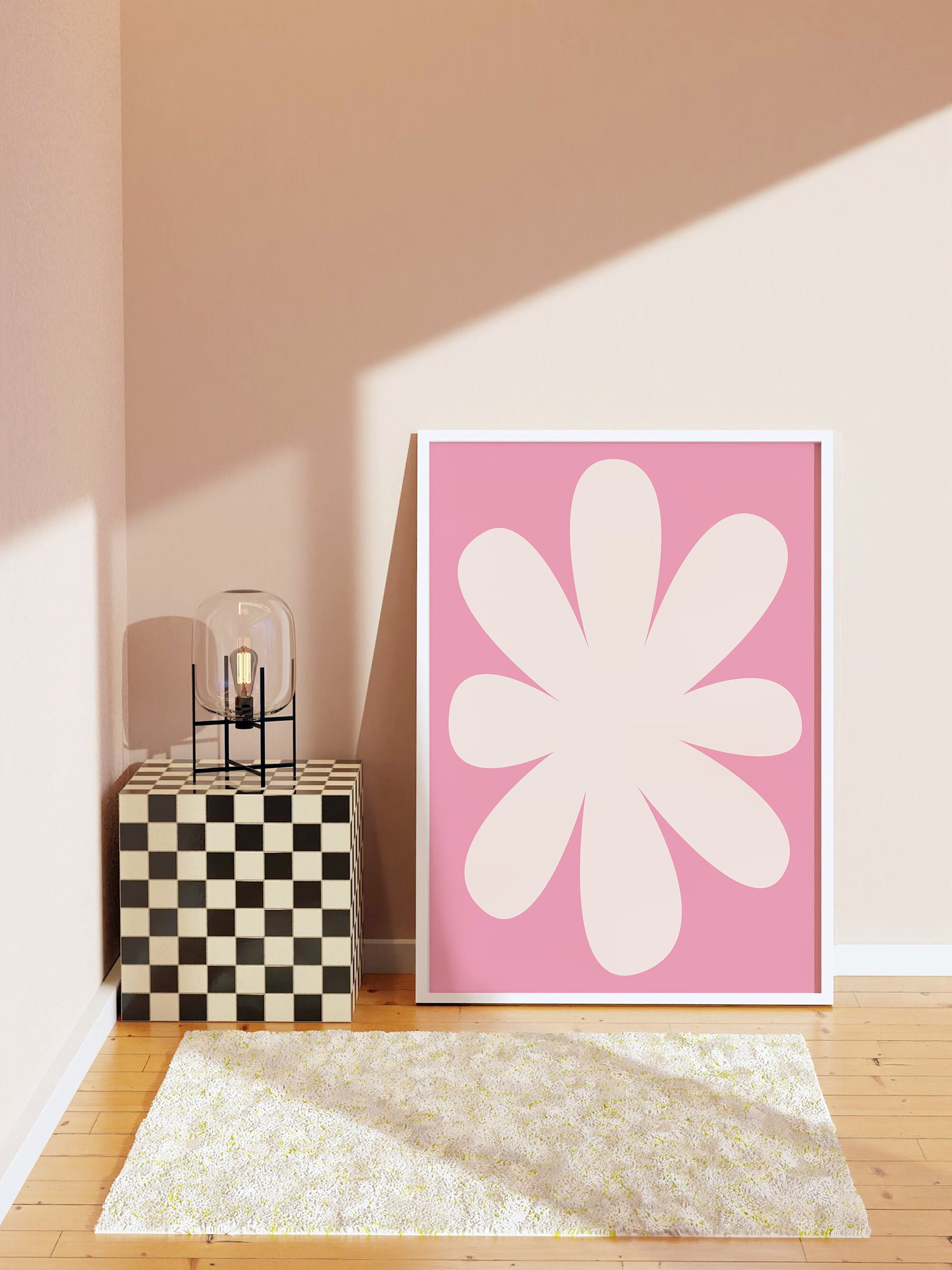 Pink Floral Abstract Print - Image 4