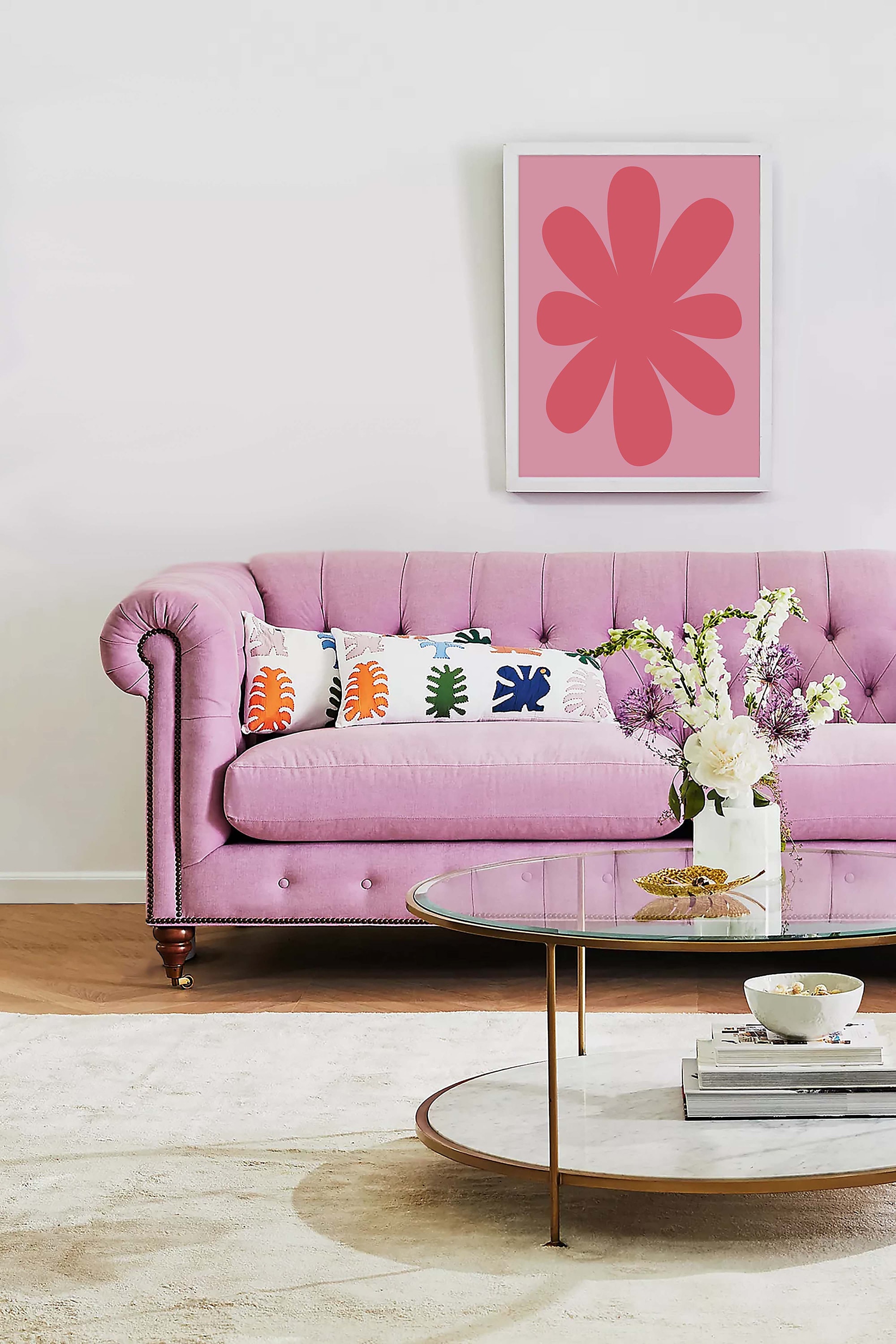 Pink Floral Abstract Print - Image 5