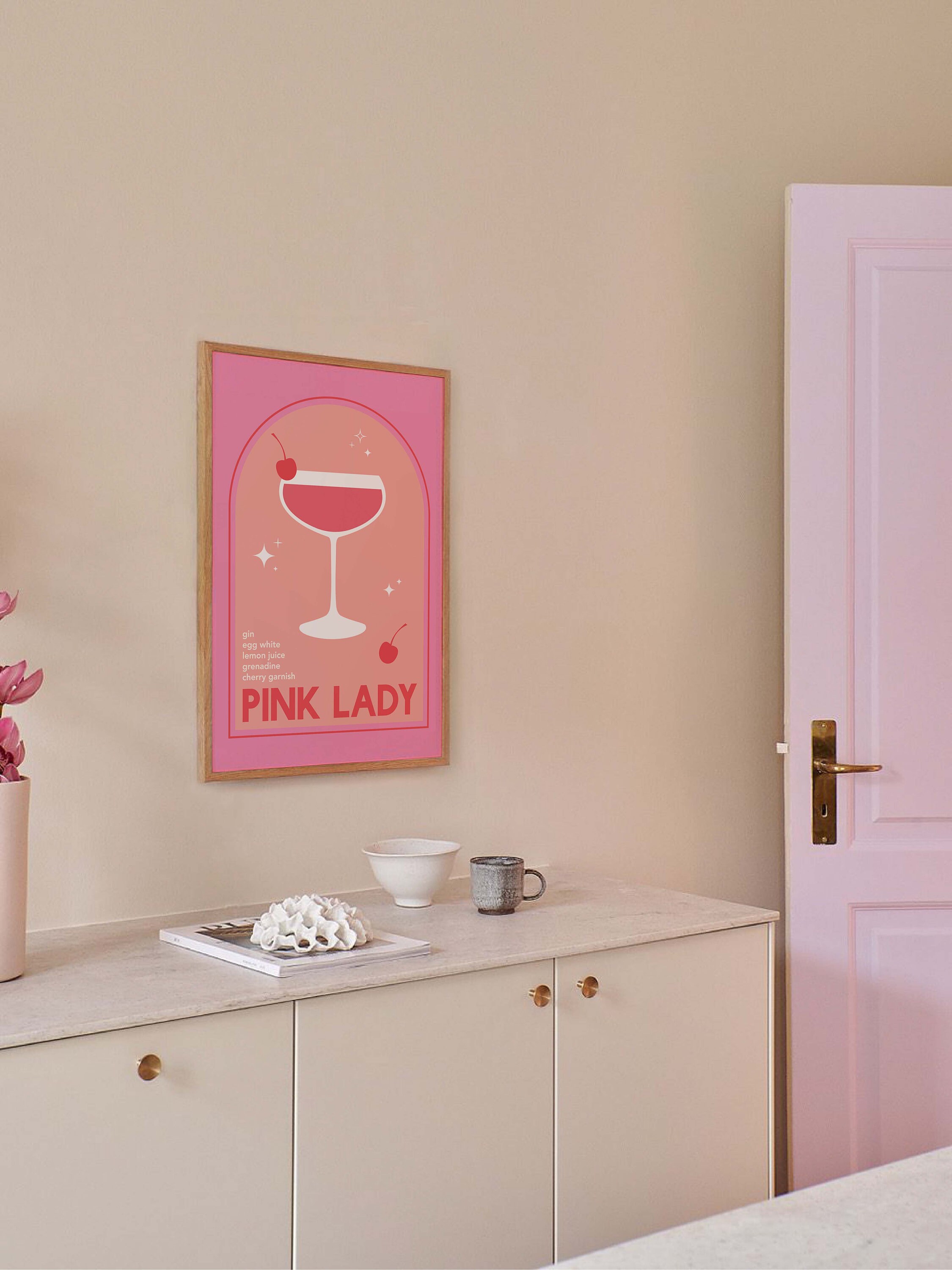Pink Lady Cocktail Print - Image 3