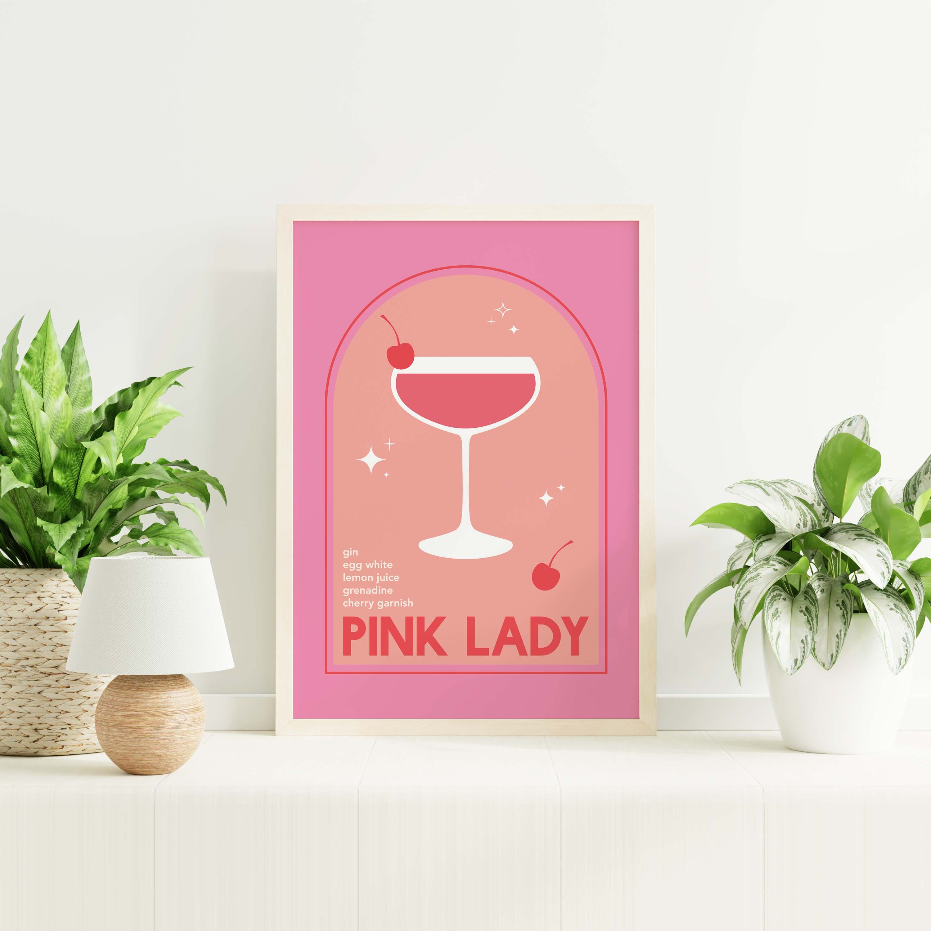 Pink Lady Cocktail Print - Image 4