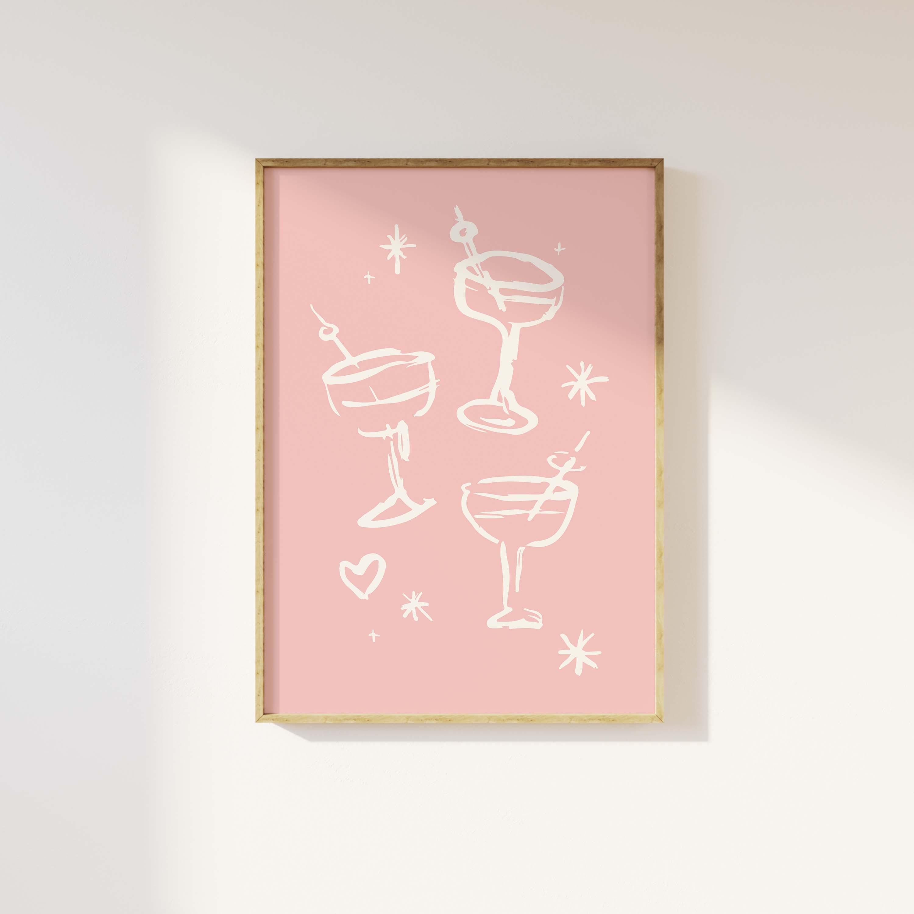 Pink Martini Sketch Print
