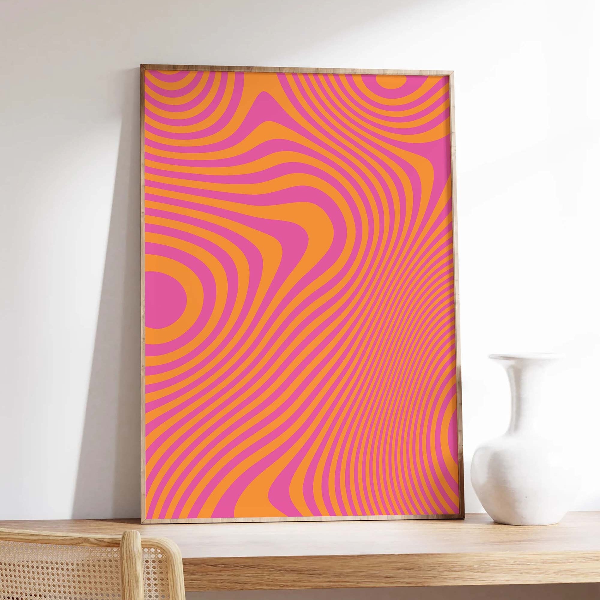 Pink Orange Abstract Print - Image 3