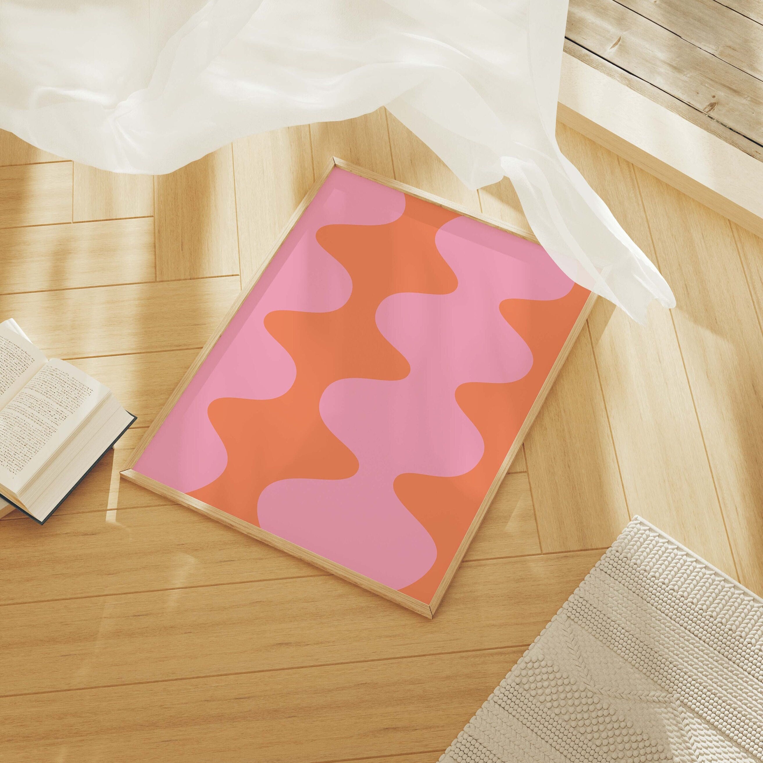 Pink Orange Abstract Print