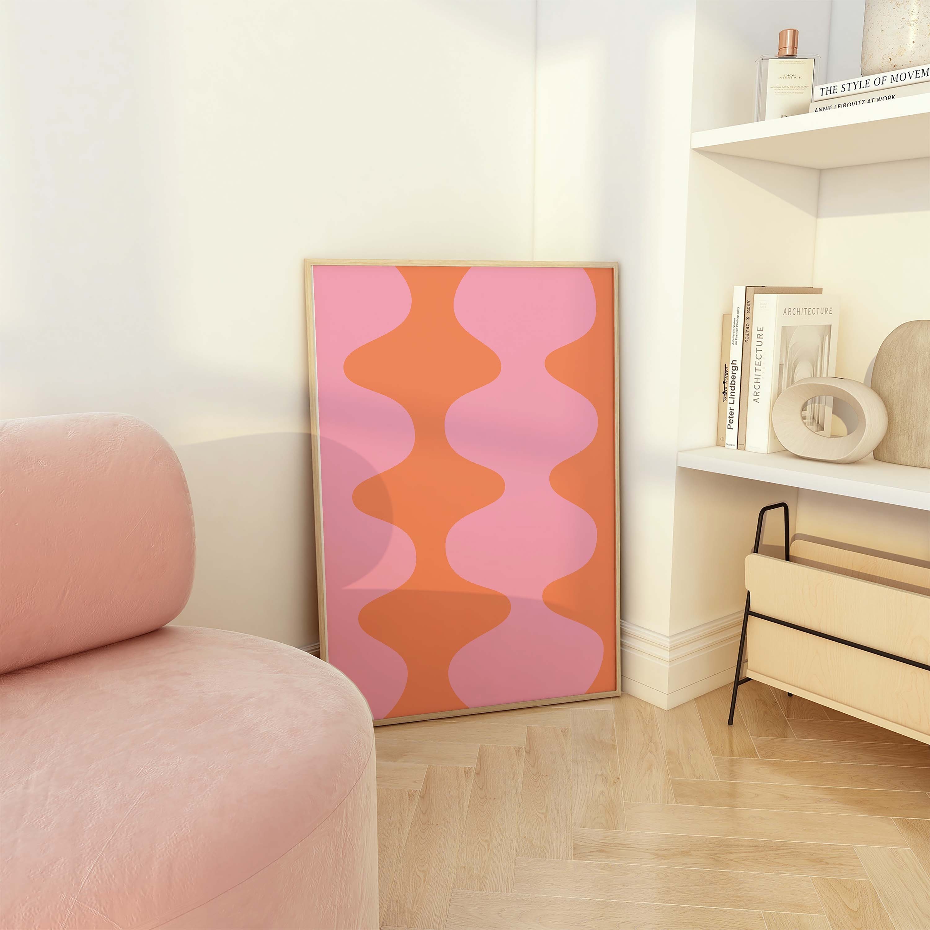 Pink Orange Abstract Print - Image 4
