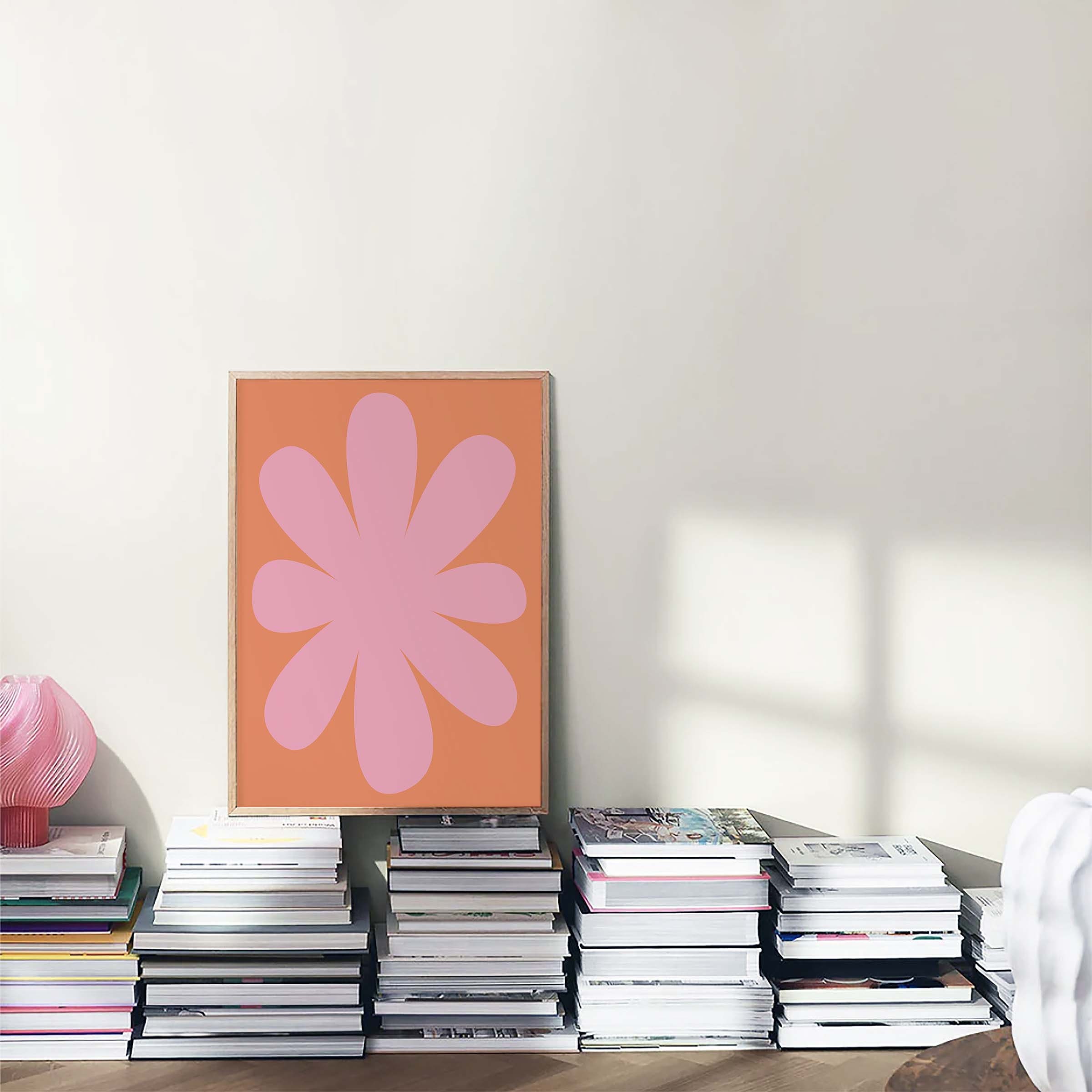 Pink Orange Floral Abstract Print - Image 3