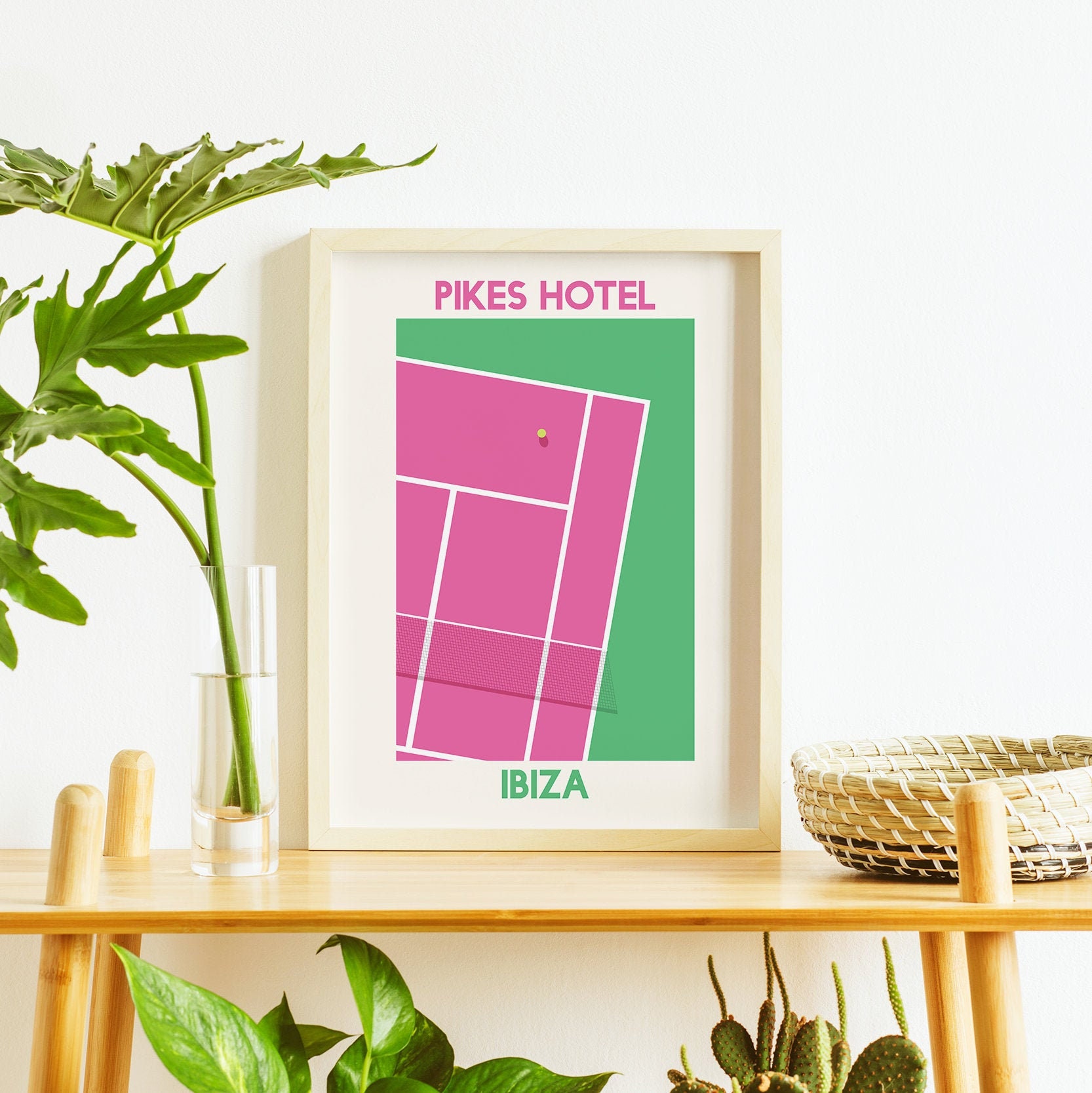 Pink Tennis Court Print - Image 2