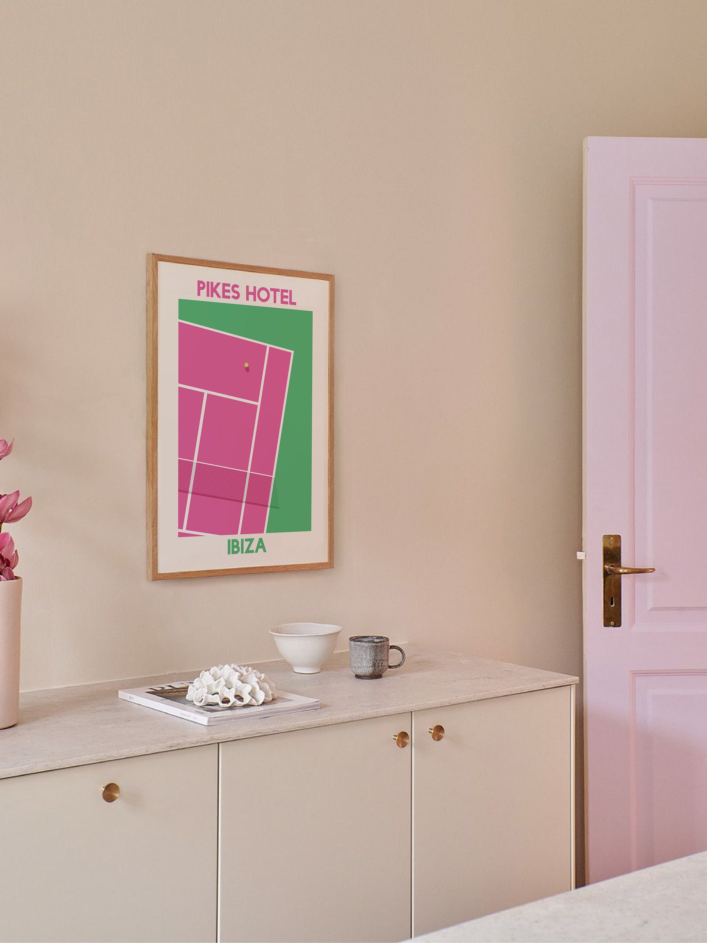 Pink Tennis Court Print - Image 3