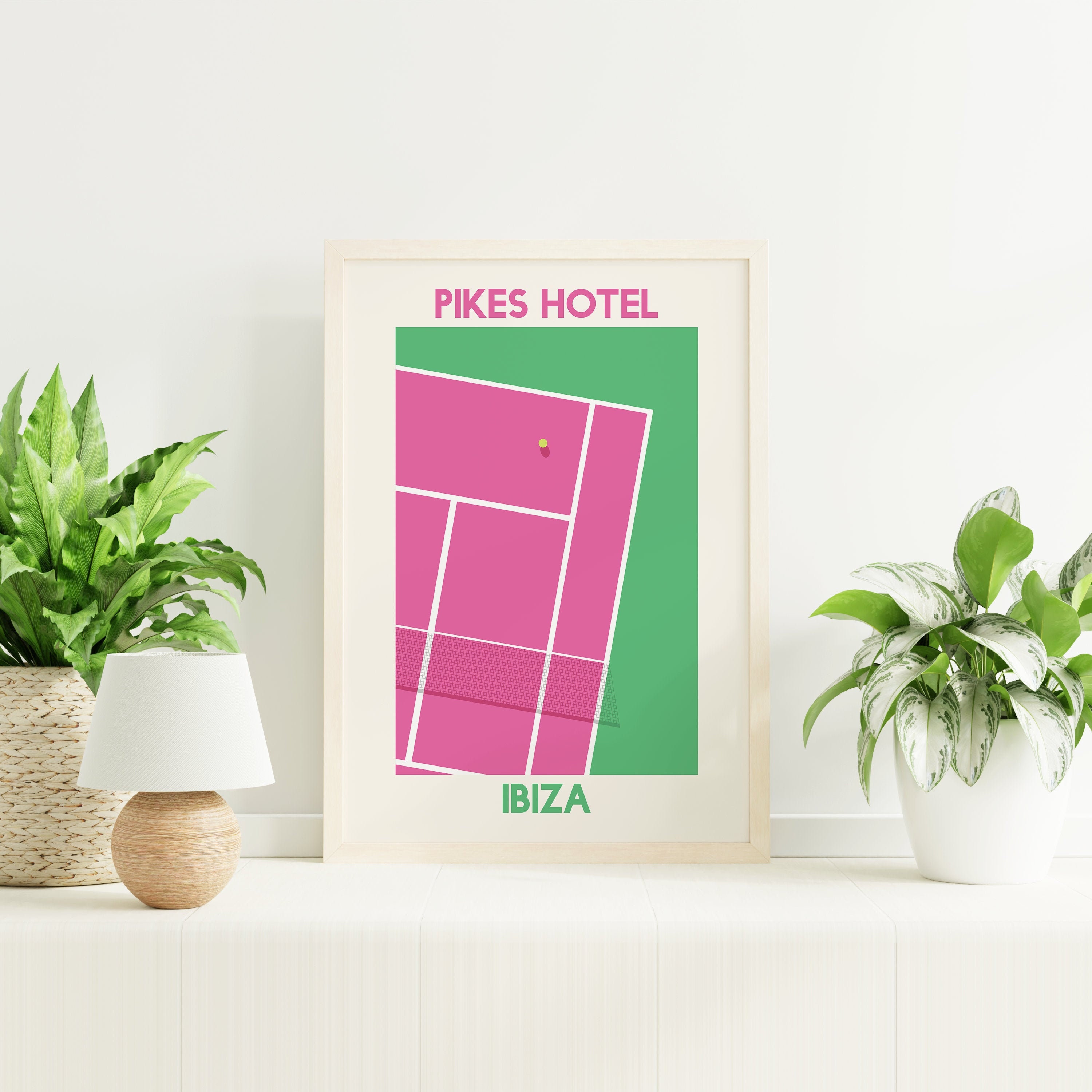 Pink Tennis Court Print - Image 4