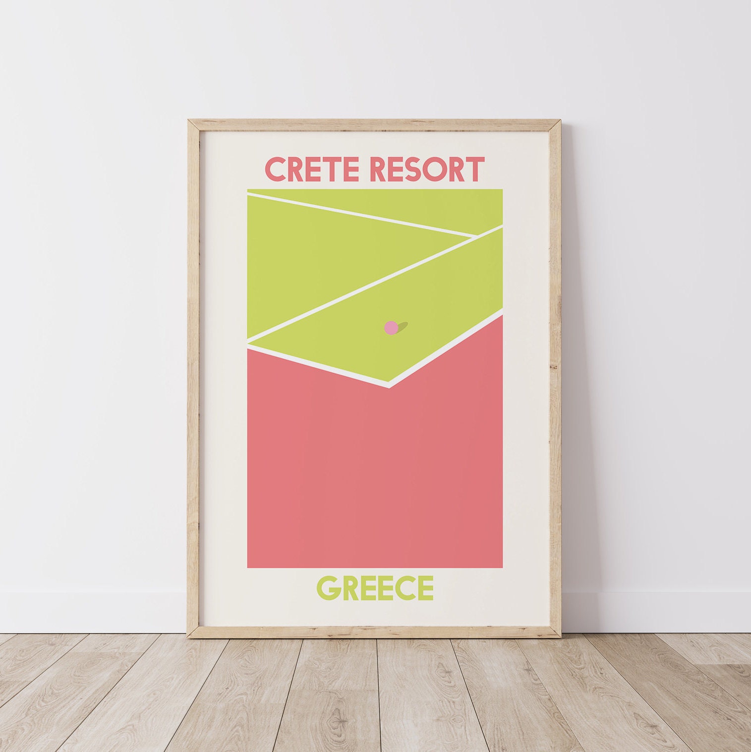 Pink Tennis Court Print - Image 3